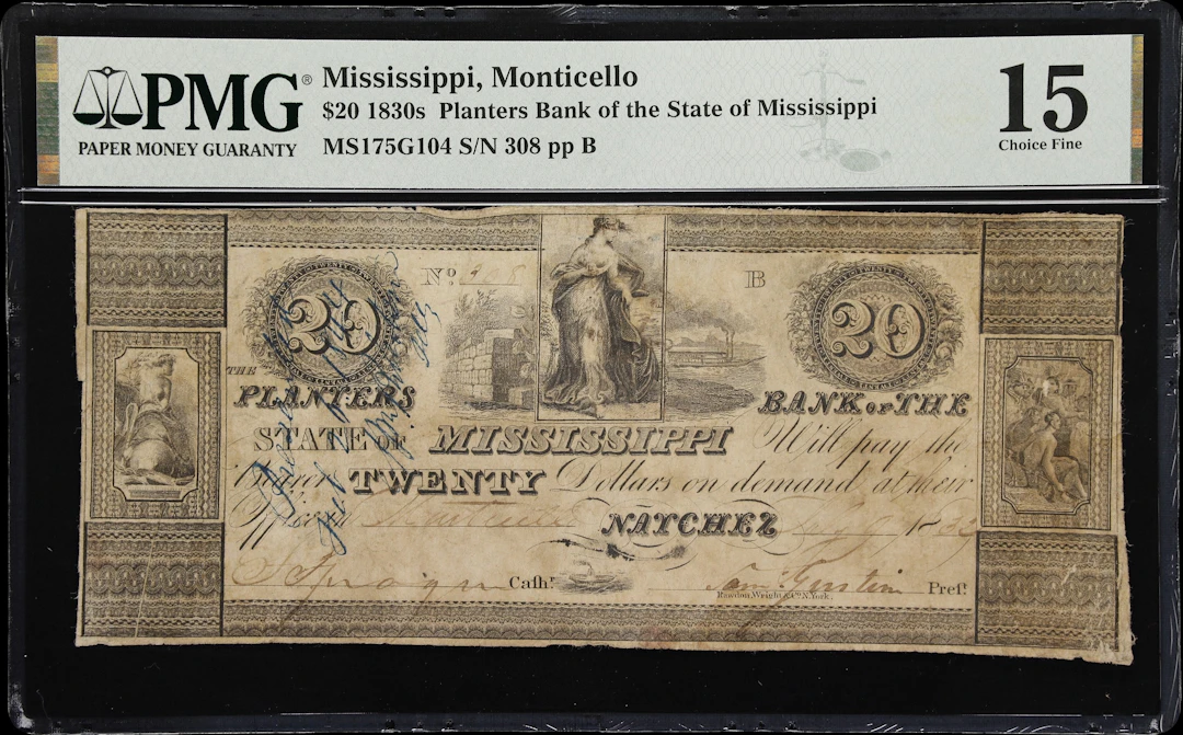 Monticello, Mississippi. Planters Bank of the State of Mississippi.