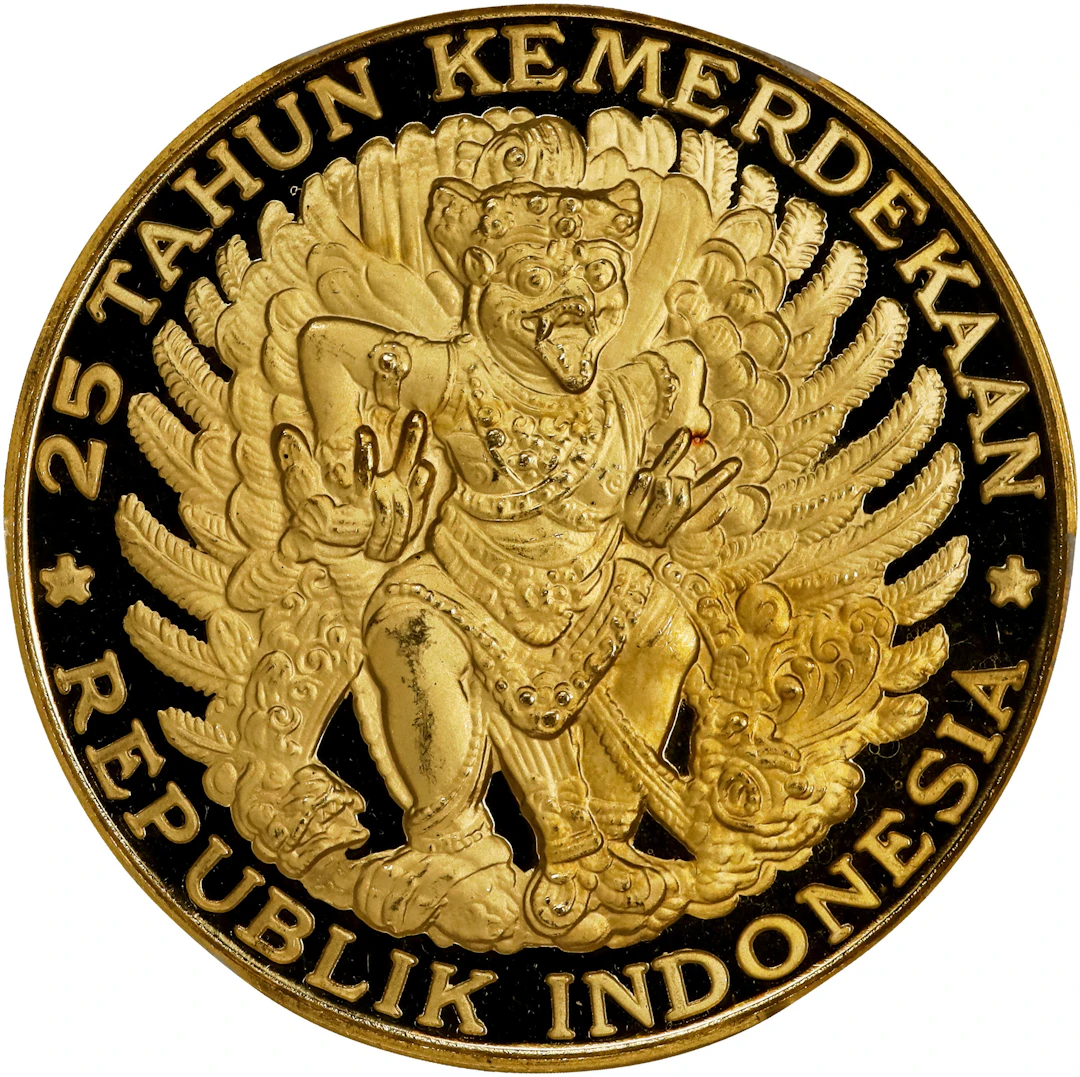INDONESIA. 20000 Rupiah, 1970. Paris Mint. PCGS PROOF-63 Deep Cameo.