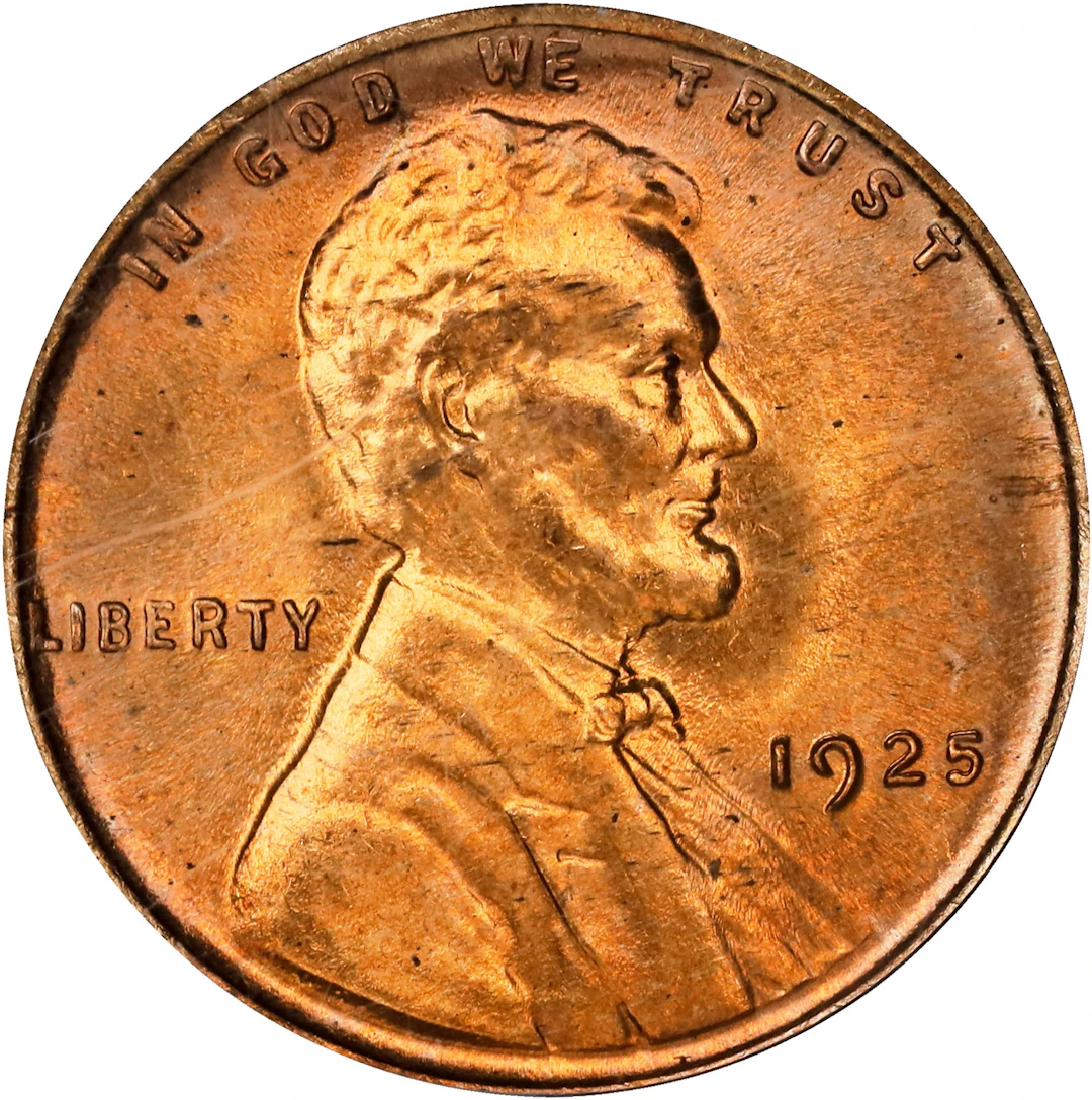 1925 Lincoln Cent. MS-66 RD (PCGS). CAC. OGH Generation 3.0.