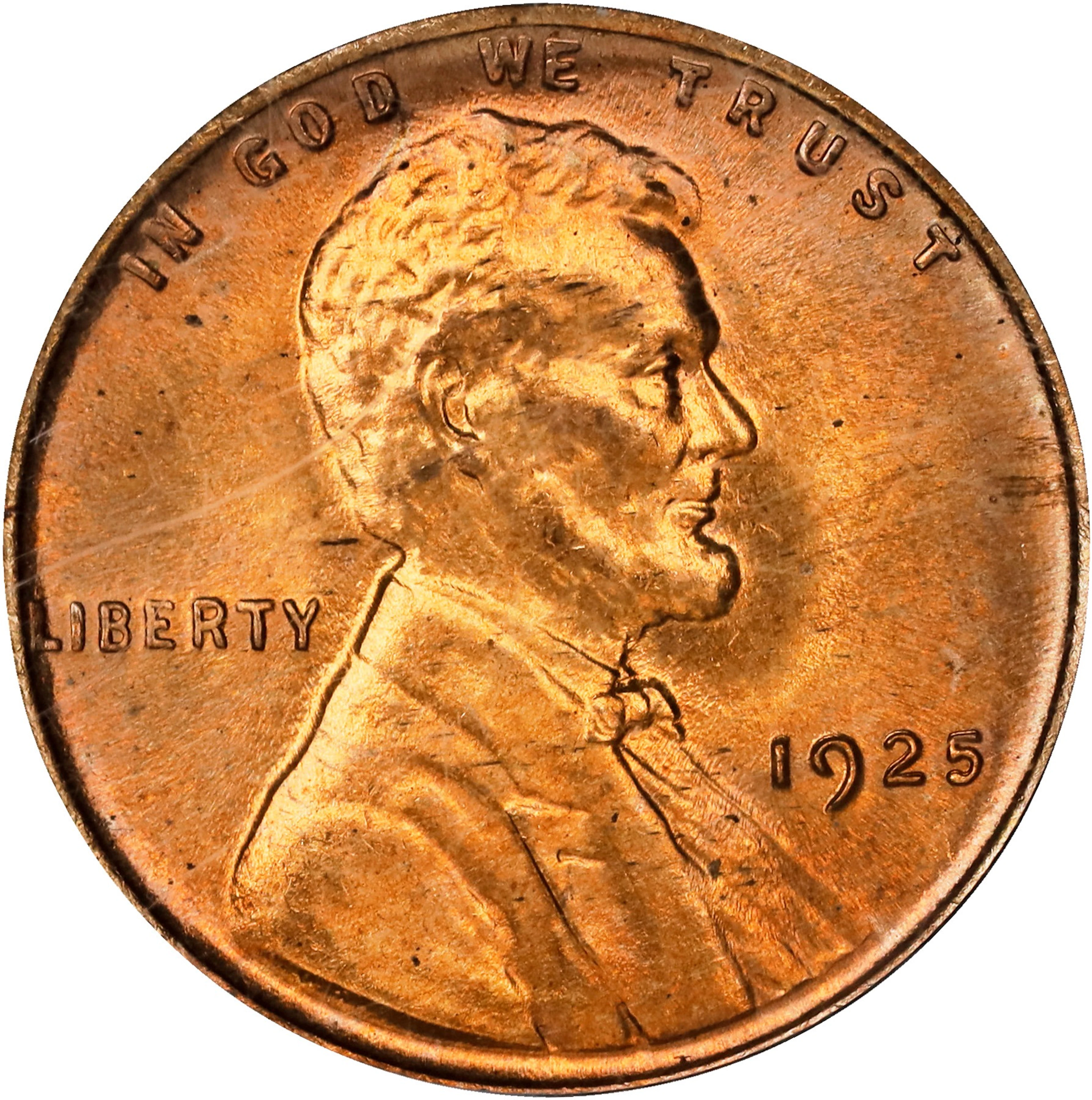 1925 Lincoln Cent. MS-66 RD (PCGS). CAC. OGH Generation 3.0.