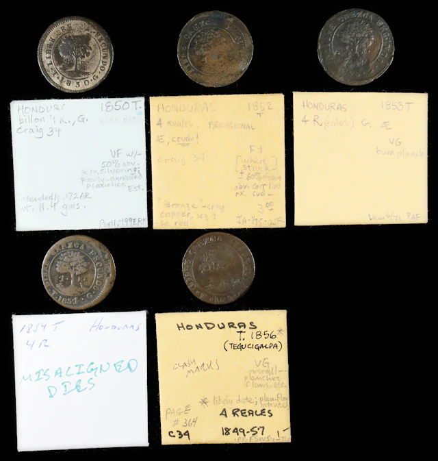 HONDURAS. Provisional Government. Quintet of 4 Reales (5 Pieces)