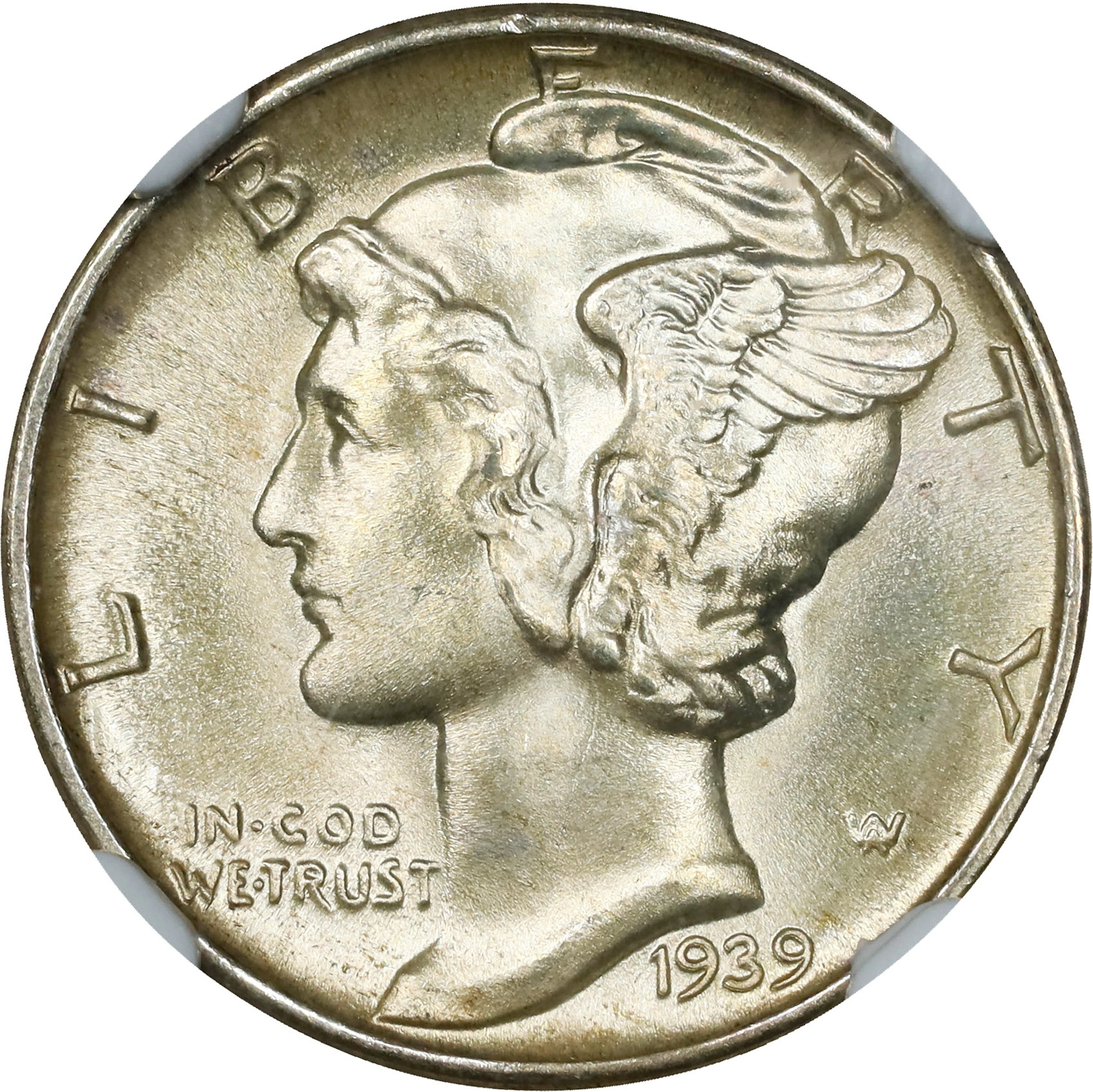 1939 Mercury Dime. FS-101. Doubled Die Obverse. MS-67 (NGC).