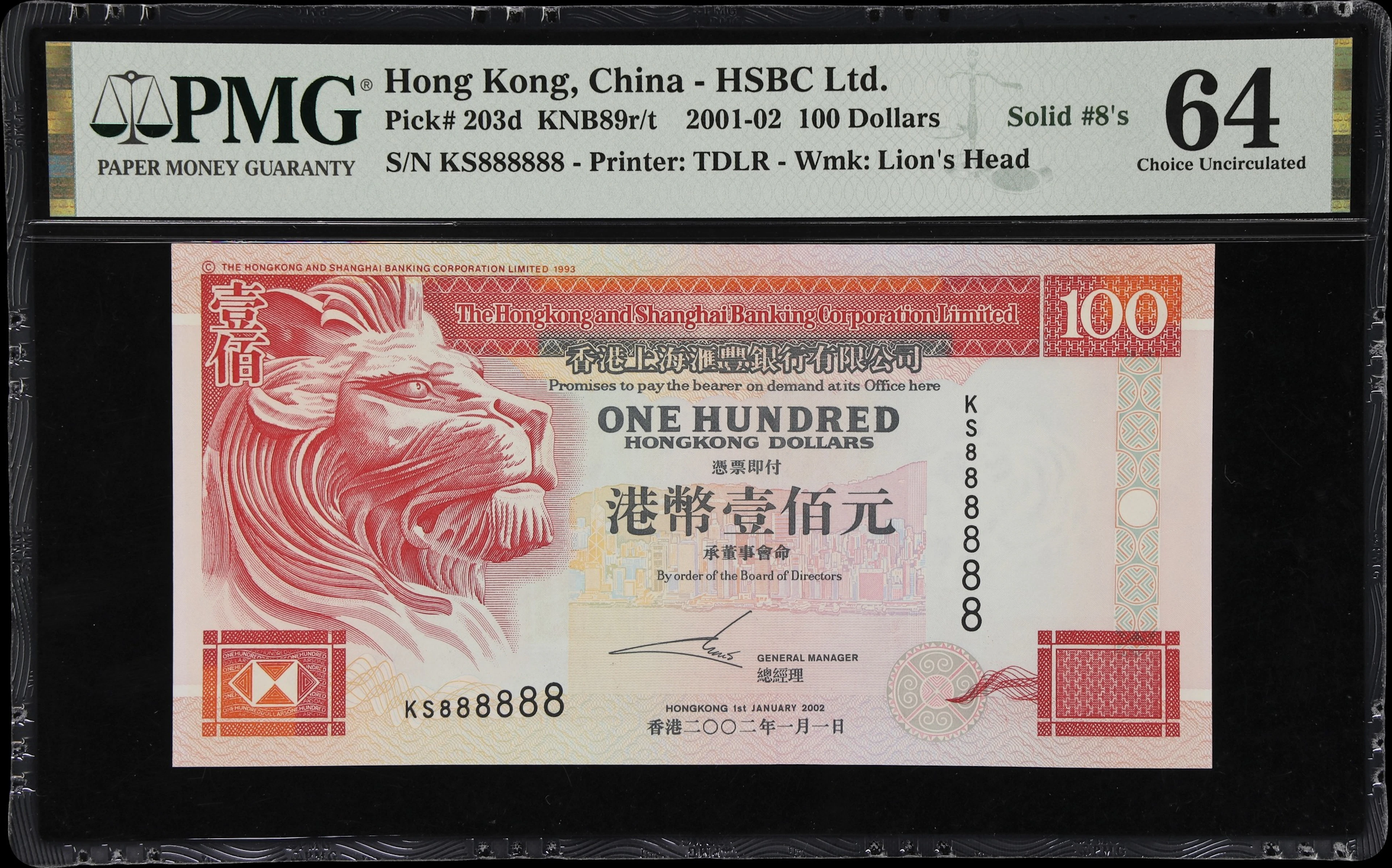 (t) HONG KONG (SAR). Hong Kong & Shanghai Banking Corporation. 100