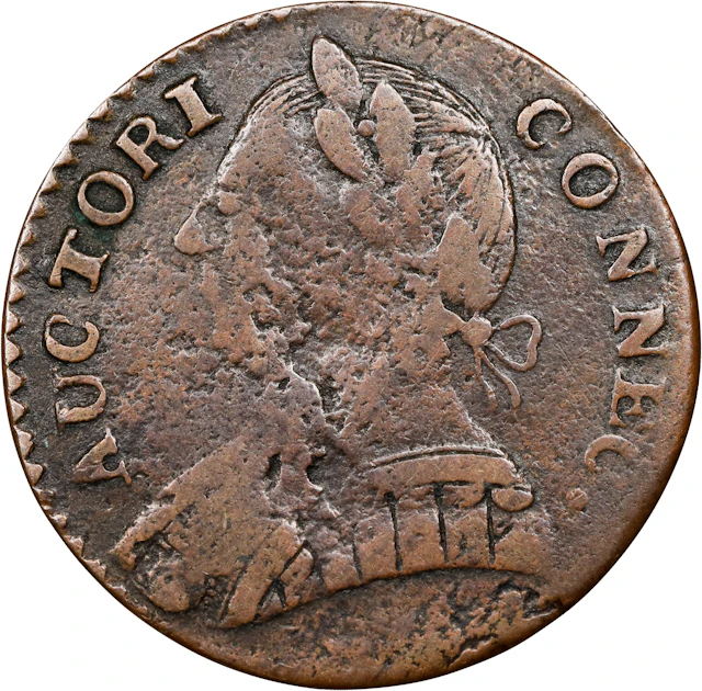 1787 Connecticut Copper. Miller 3-G.1, W-2805. Rarity-6-. Mailed Bust