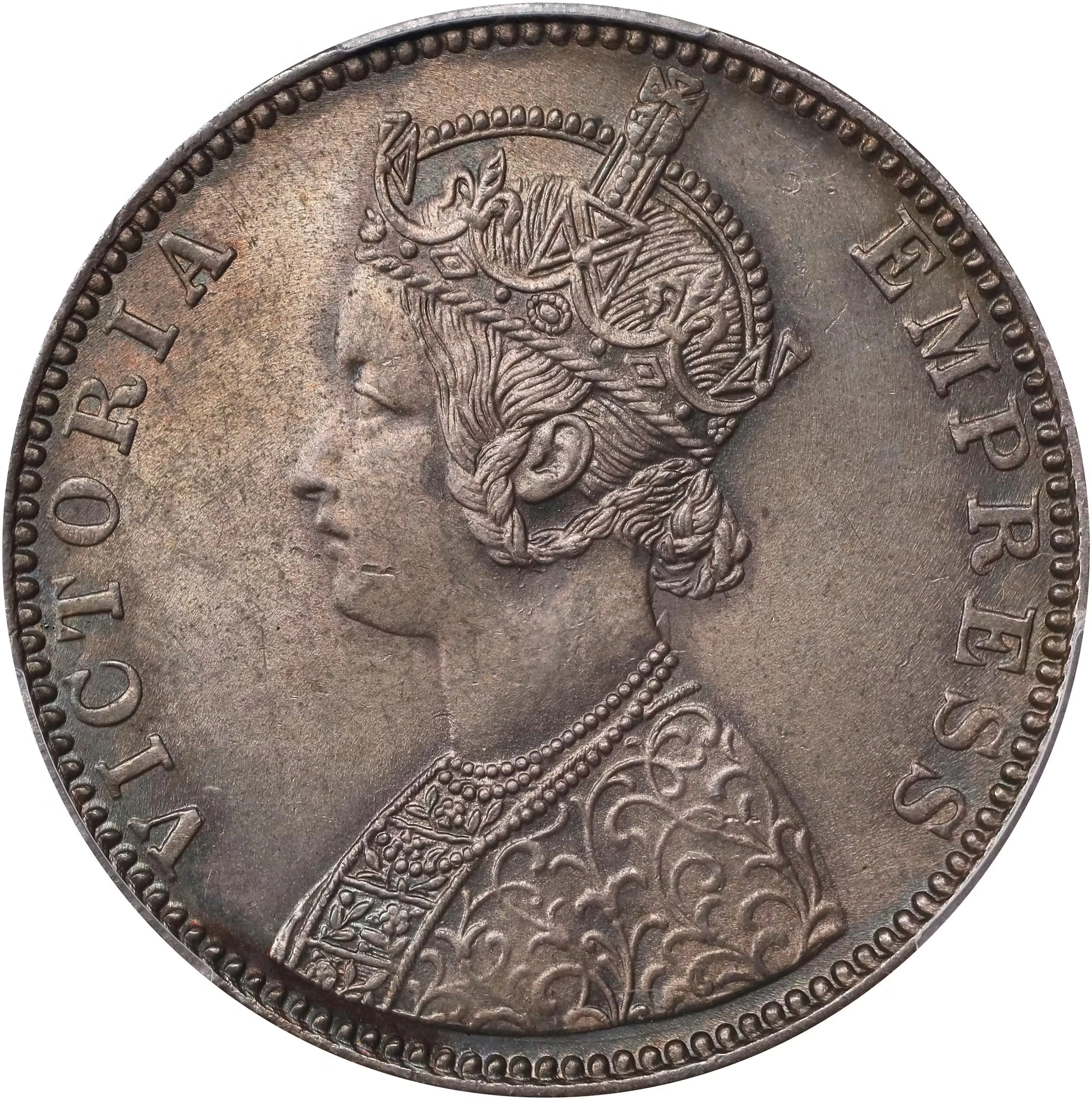 INDIA. Rupee, 1890-B. Bombay Mint. Victoria. PCGS MS-64.