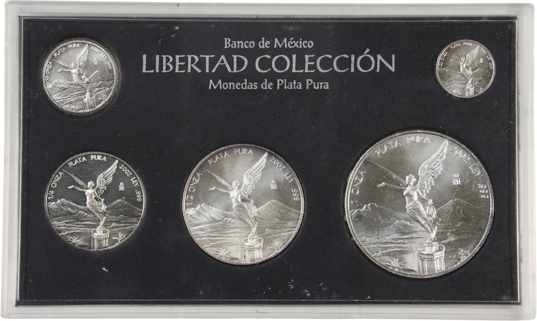 (1.9 oz, 59.098 g ASW). Mexico. Banco de Mexico Silver Libertad Five-Piece Set.