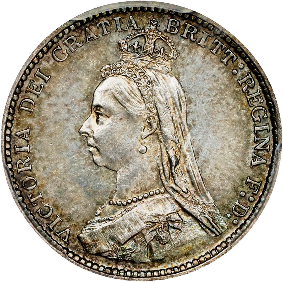 GREAT BRITAIN. Maundy 3 Pence, 1887. London Mint. Victoria. PCGS MS-63.