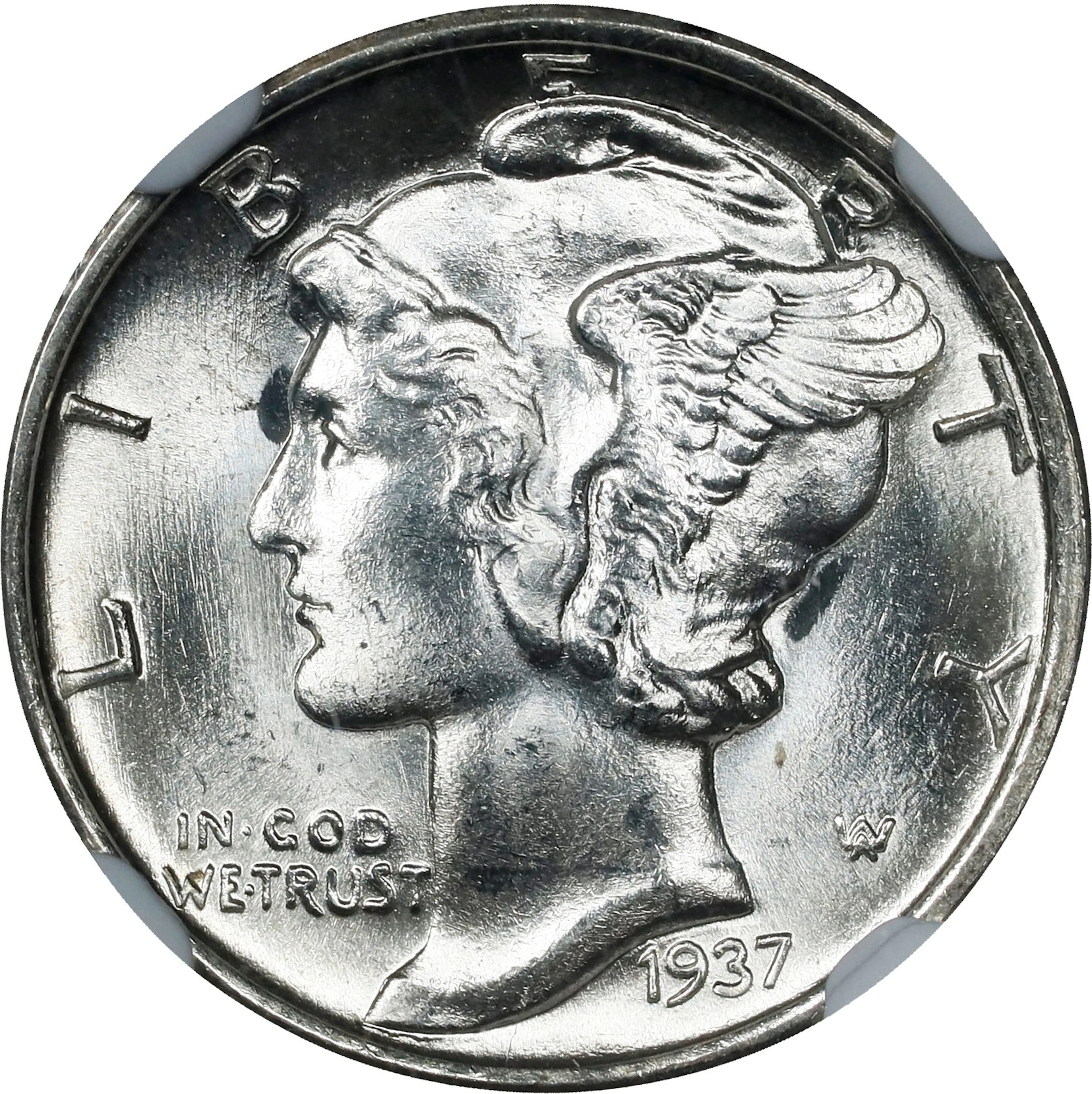 1937-S Mercury Dime. MS-67 FB (NGC).