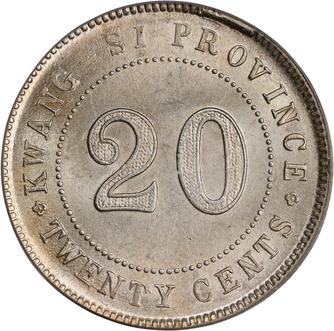 (t) CHINA. Kwangsi. 20 Cents, Year 13 (1924). PCGS MS-62.