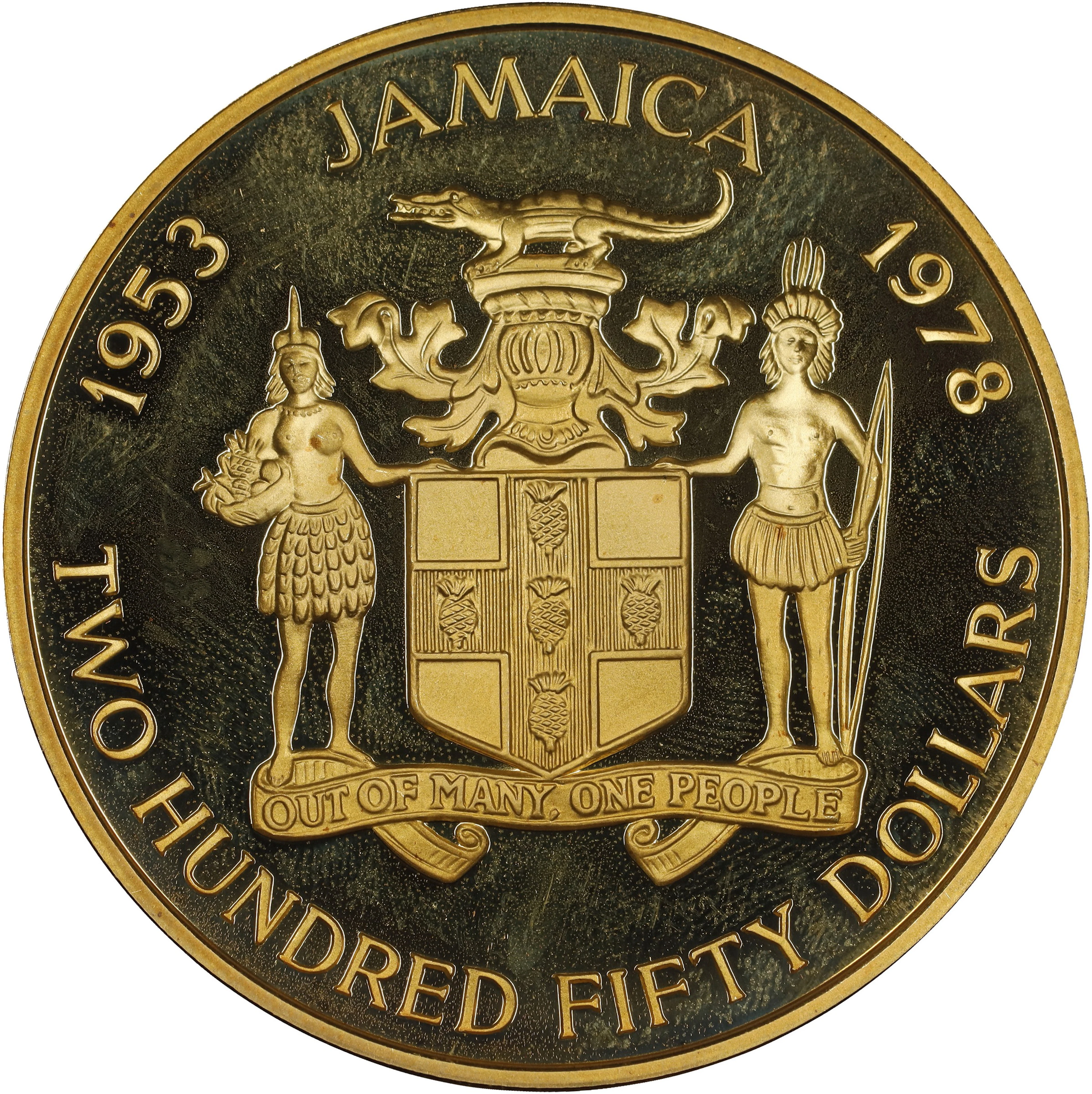 (1.251 oz, 38.89 g AGW). Jamaica. 1978 Coronation Gold $250.