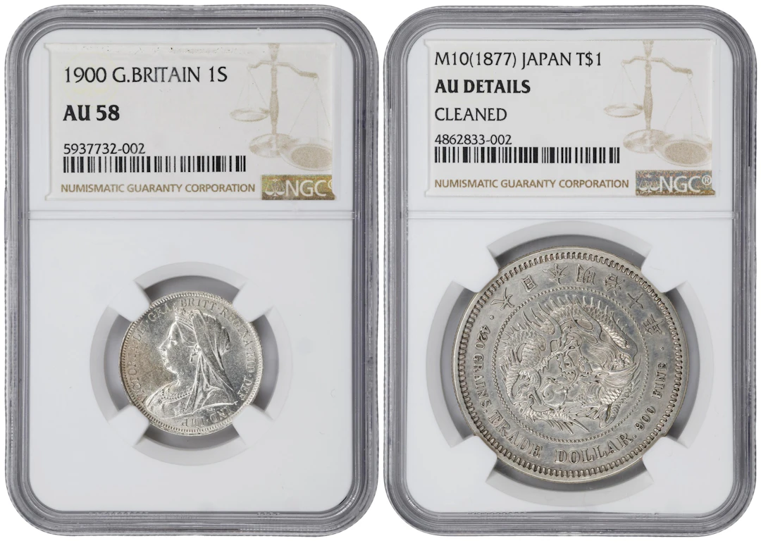 MIXED LOTS. Duo of Mixed Coinage (2 Pieces), ND (1877-1900). Both