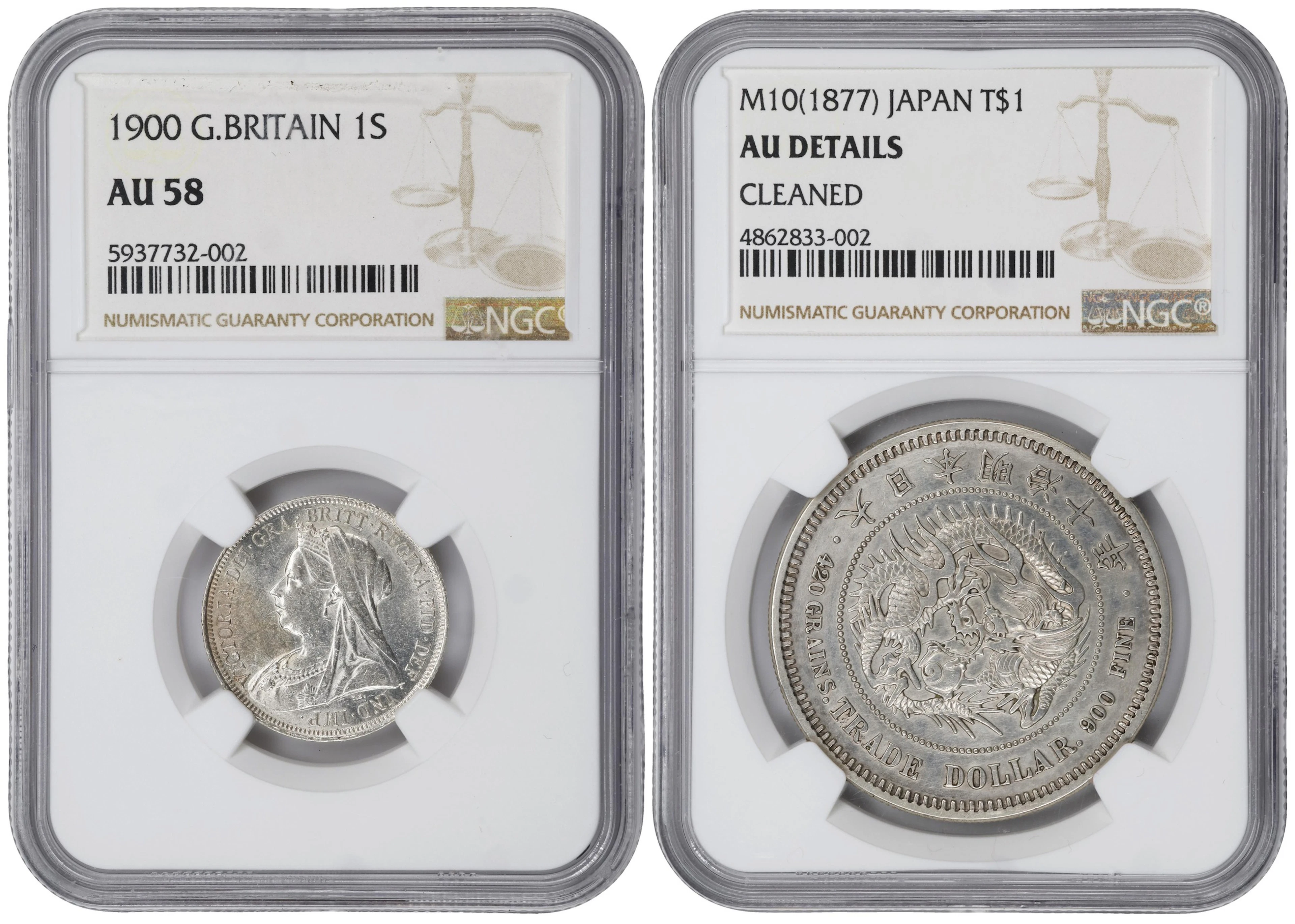 MIXED LOTS. Duo of Mixed Coinage (2 Pieces), ND (1877-1900). Both