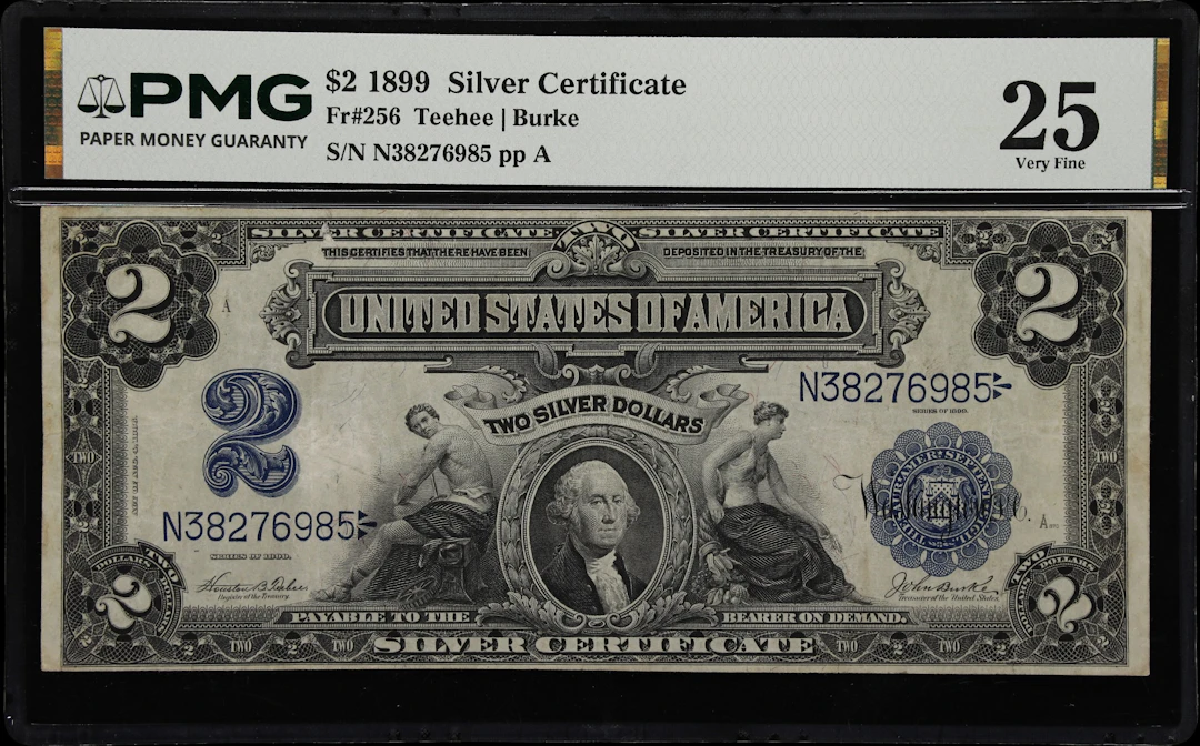 Fr. 256. 1899 $2 Silver Certificate. PMG Very Fine 25.