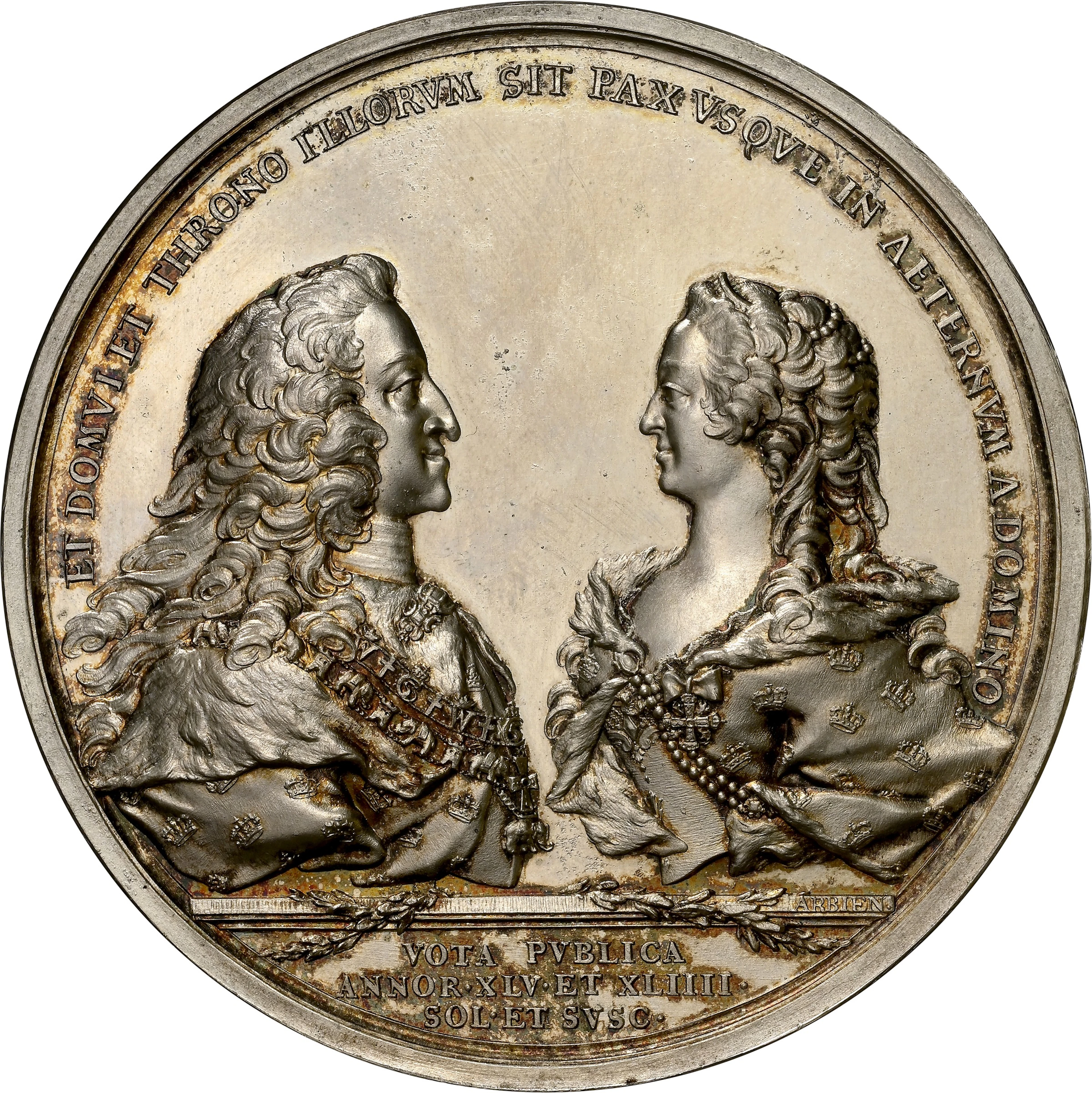 DENMARK. Royal Family's Birthdays Restrike Silver Medal, ND (1745).