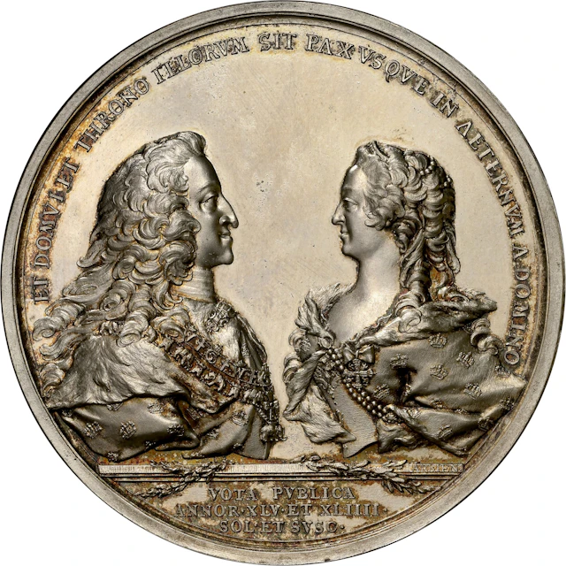 DENMARK. Royal Family's Birthdays Restrike Silver Medal, ND (1745).