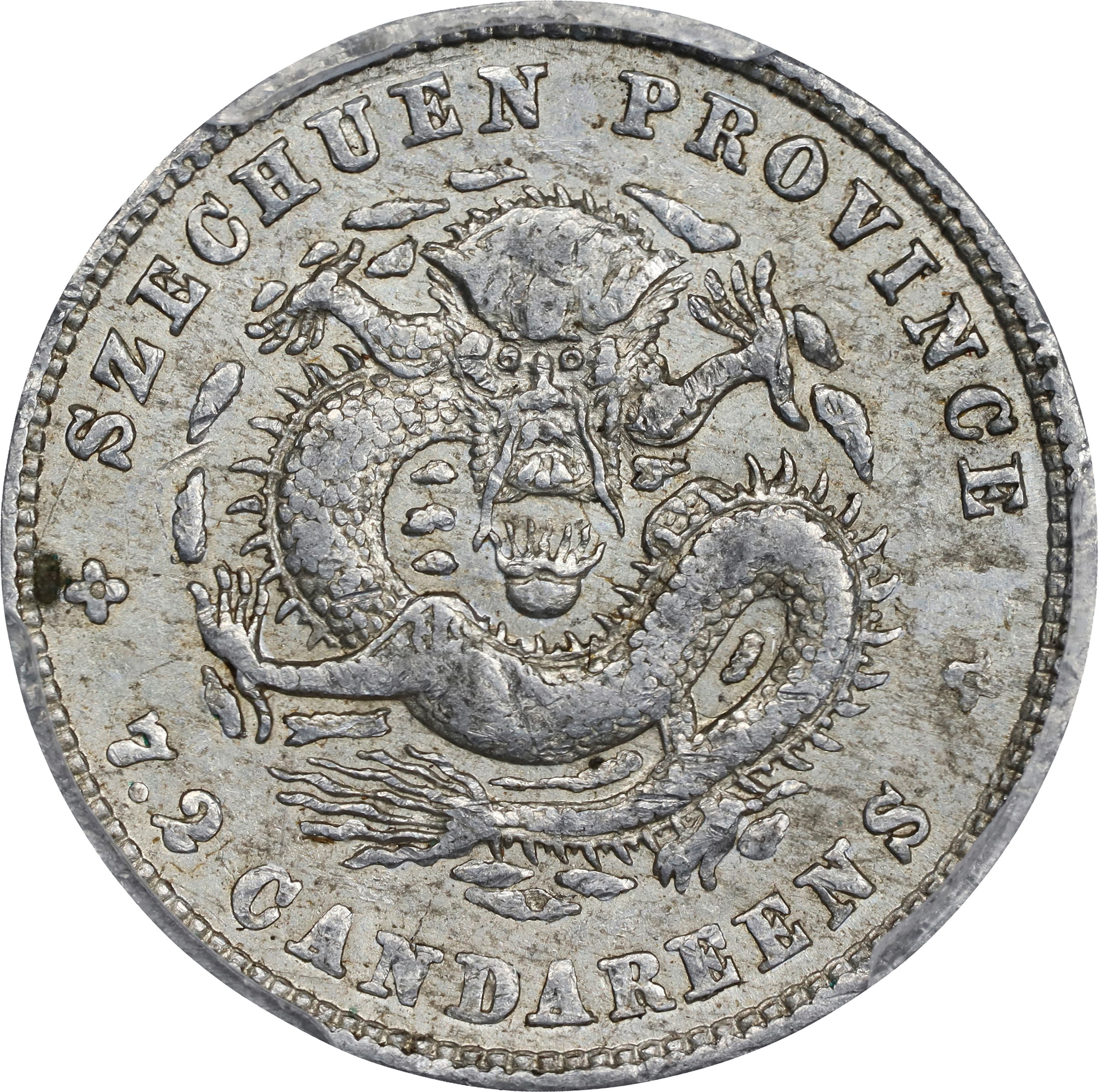 CHINA. Szechuan. Aluminum 7.2 Candareens (10 Cents) Pattern, ND (1898).