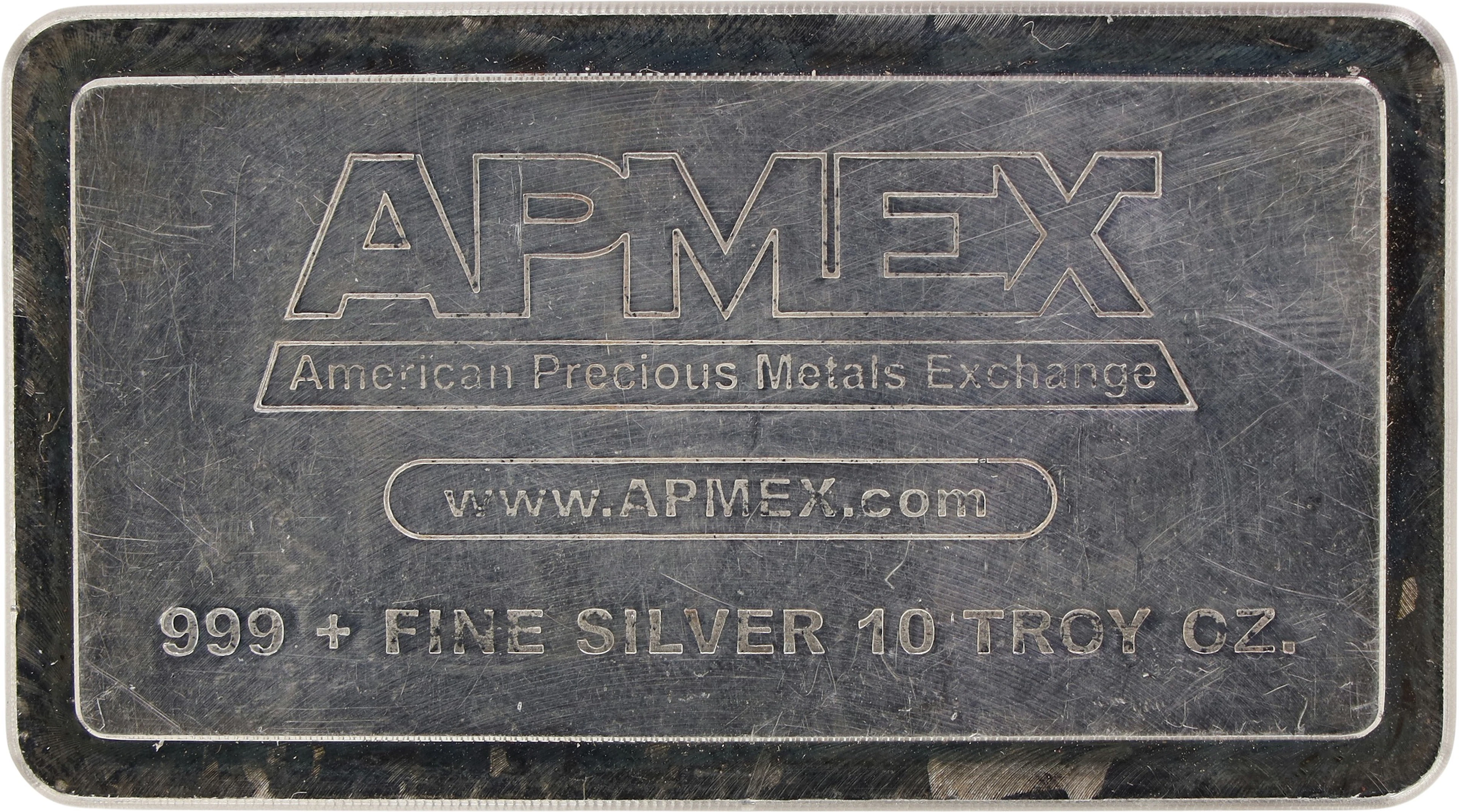 (10 oz, 311.04 g ASW). APMEX 10 oz Silver Bar.