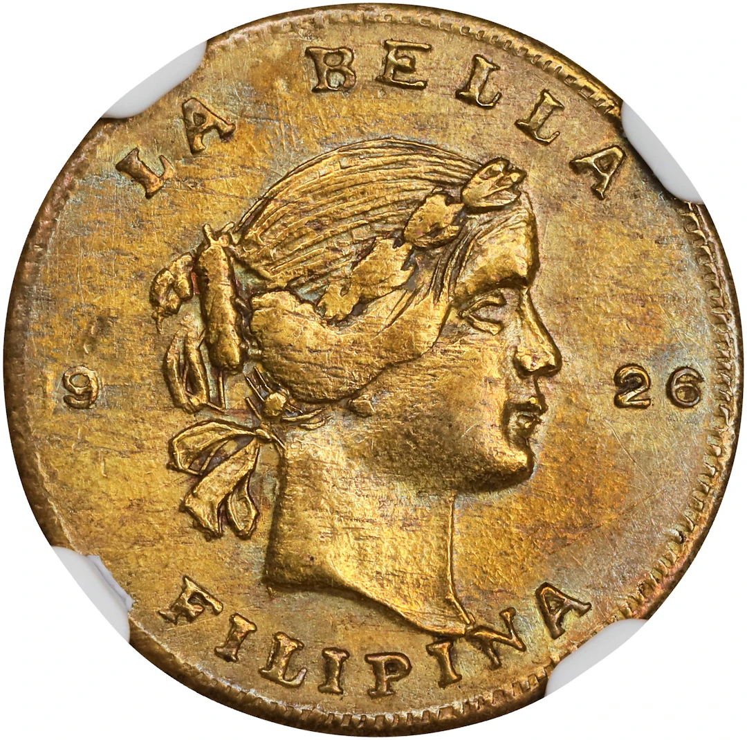 PHILIPPINES. La Bella Brass Jeton, 1926. NGC AU-55.