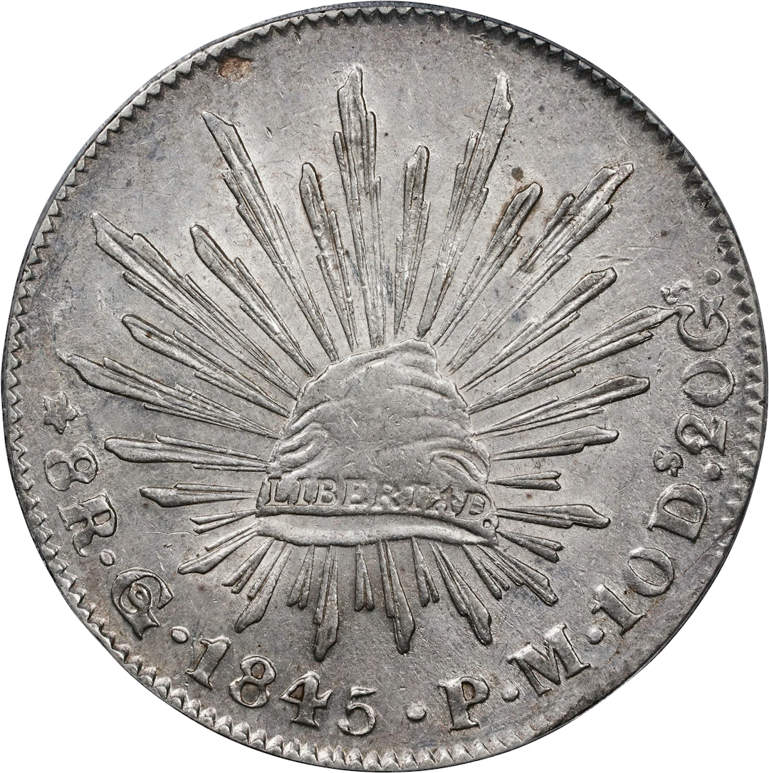 MEXICO. 8 Reales, 1845-Go PM. Guanajuato Mint. PCGS AU-53.