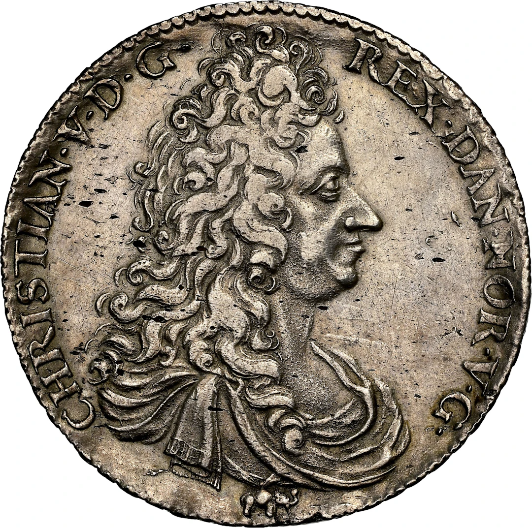 NORWAY. Speciedaler, 1695. Kongsberg Mint. Christian V. NGC AU De