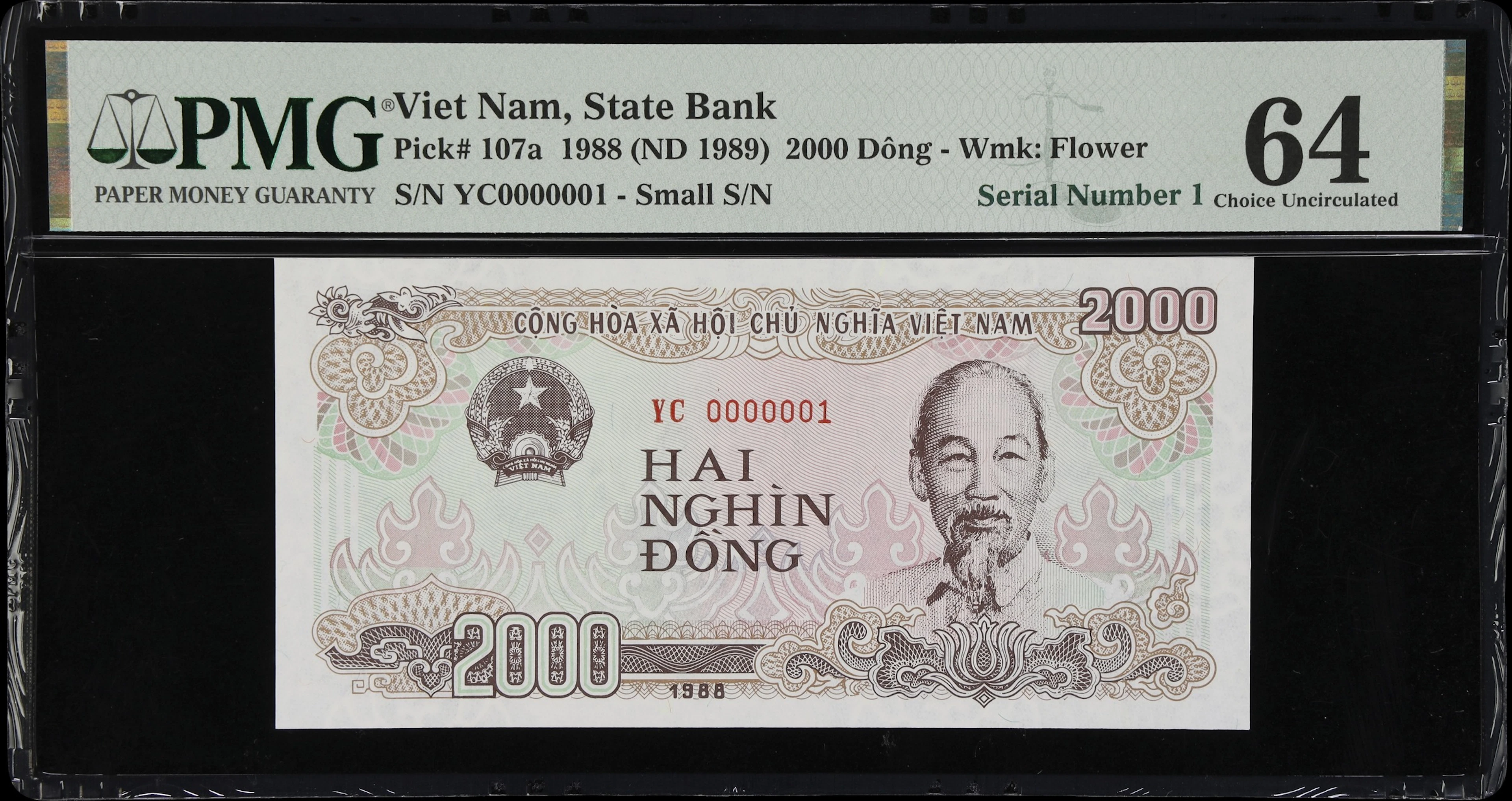 VIETNAM. State Bank of Vietnam. 2000 Dong, 1988 (ND 1989). P-107a.