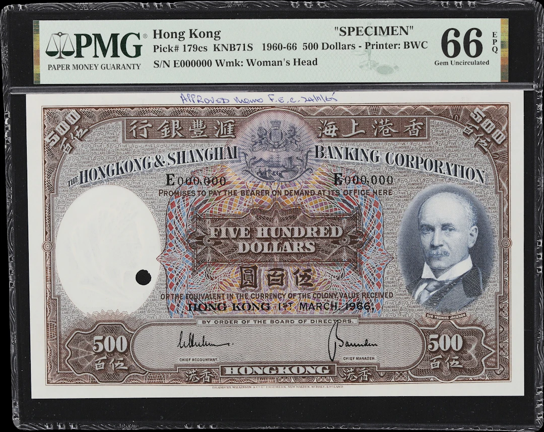 HONG KONG (SAR). Hong Kong & Shanghai Banking Corporation. 500 Dollars