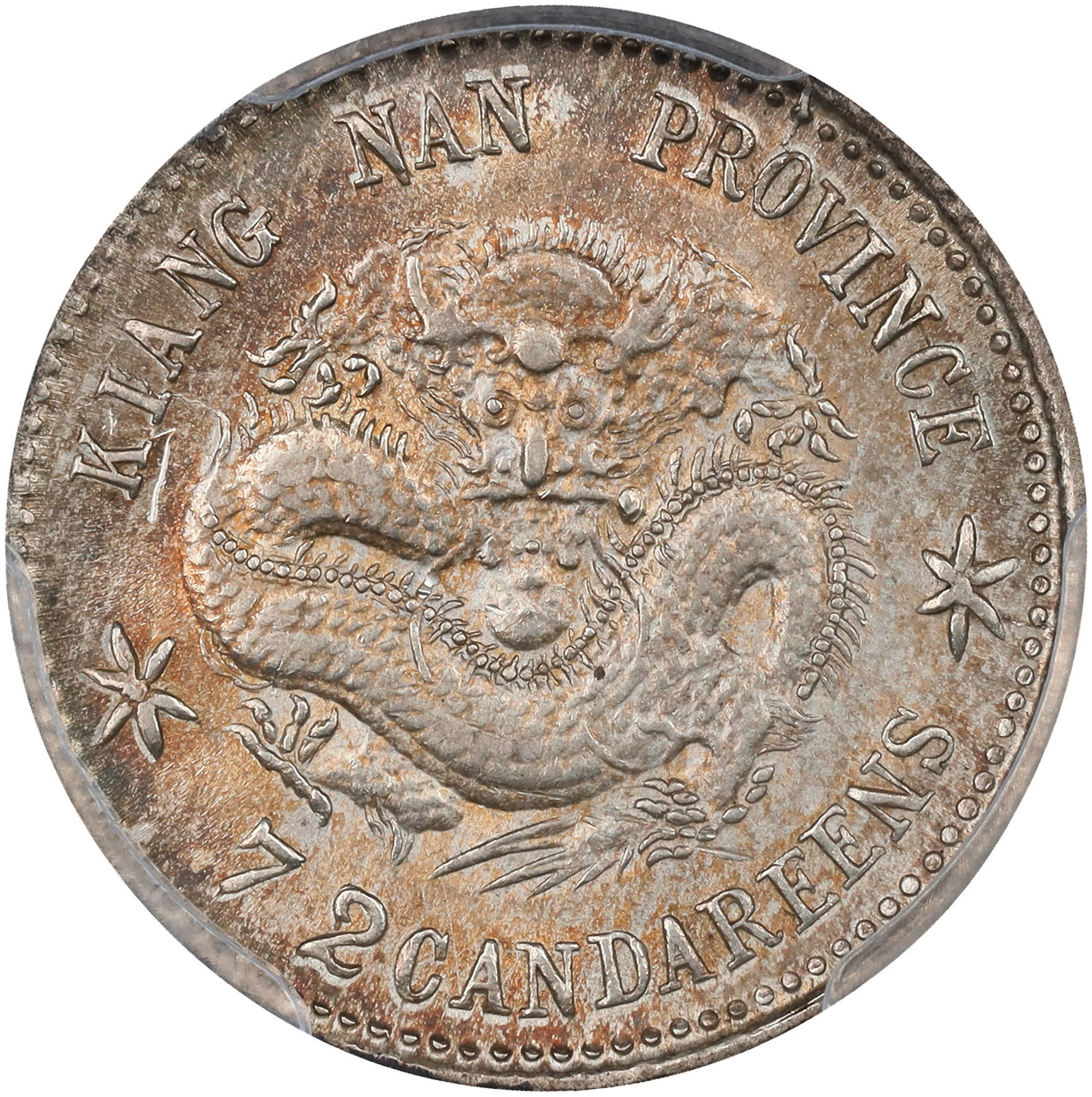 (t) CHINA. Kiangnan. 7.2 Candareens (10 Cents), CD (1902)-HAH. Nanking