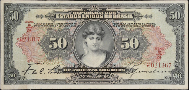 BRAZIL. Caixa de Estabilizacao. 50 Mil Reis, 18.12.1926. P-105a. Fine.