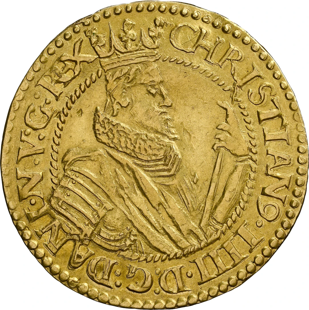 DENMARK. 1/2 Rose Noble, 1611. Copenhagen Mint. Christian IV. NGC