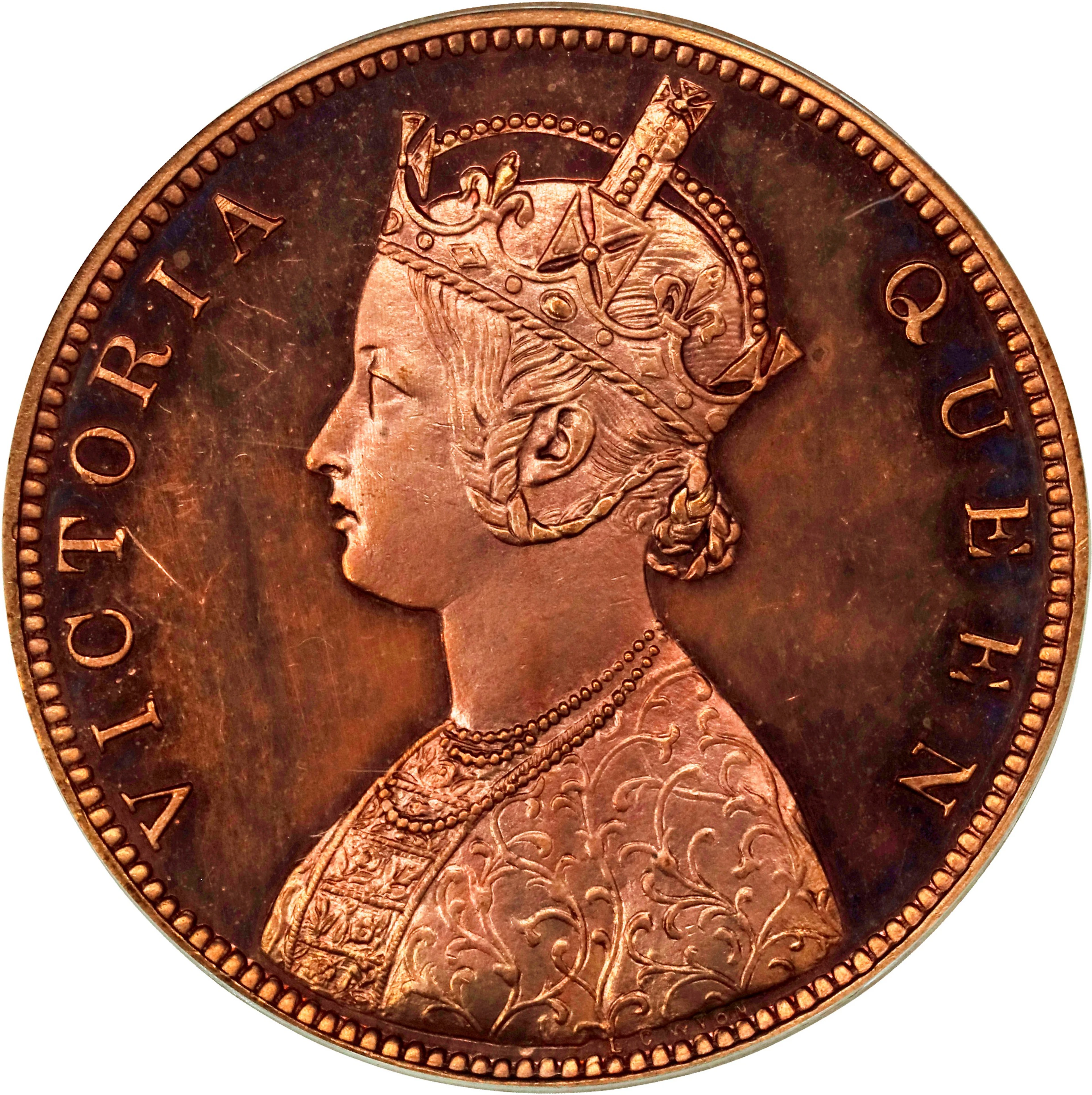 HONG KONG (SAR). Copper Cent Pattern, 1862. London Mint. Victoria.