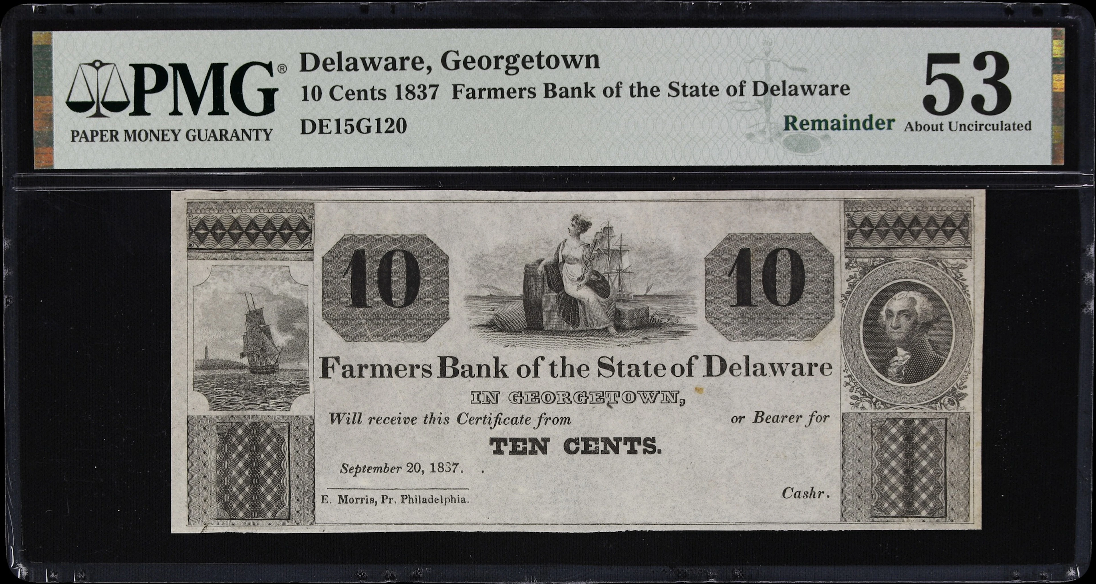 Georgetown, Delaware. Farmers Bank of the State of Delaware. 1837