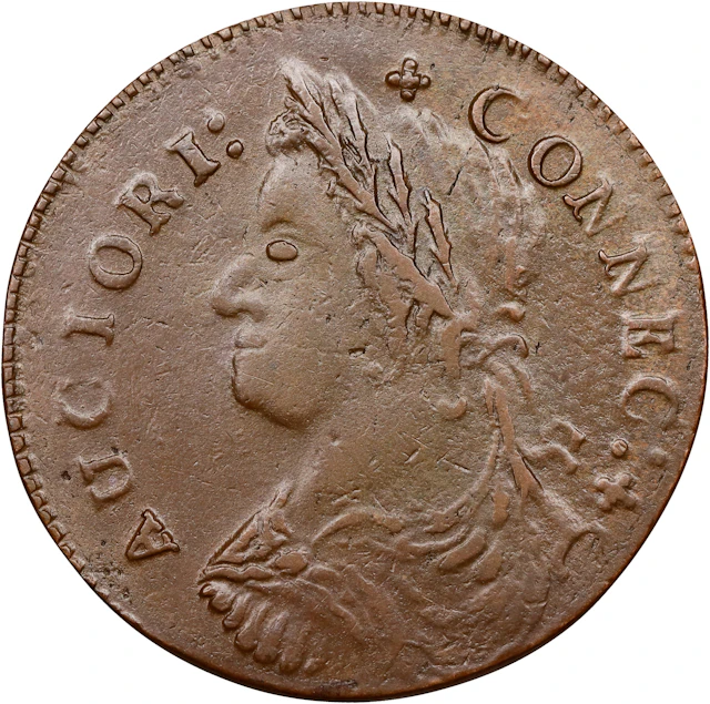1787 Connecticut Copper. Miller 38-l.2, W-4200. Rarity-4. Draped Bust