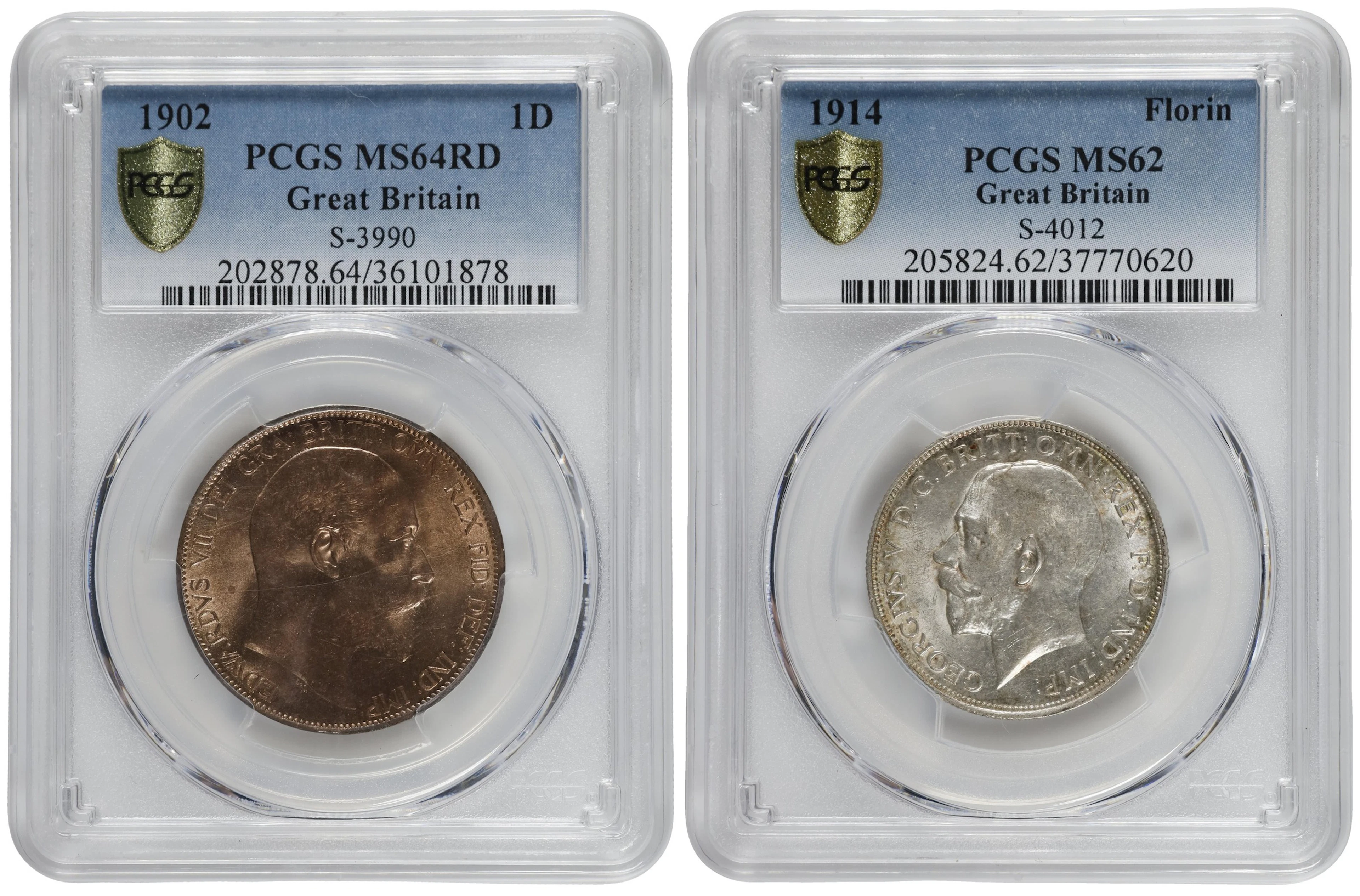 GREAT BRITAIN. Duo of Mixed Denominations (2 Pieces), 1902-14. London