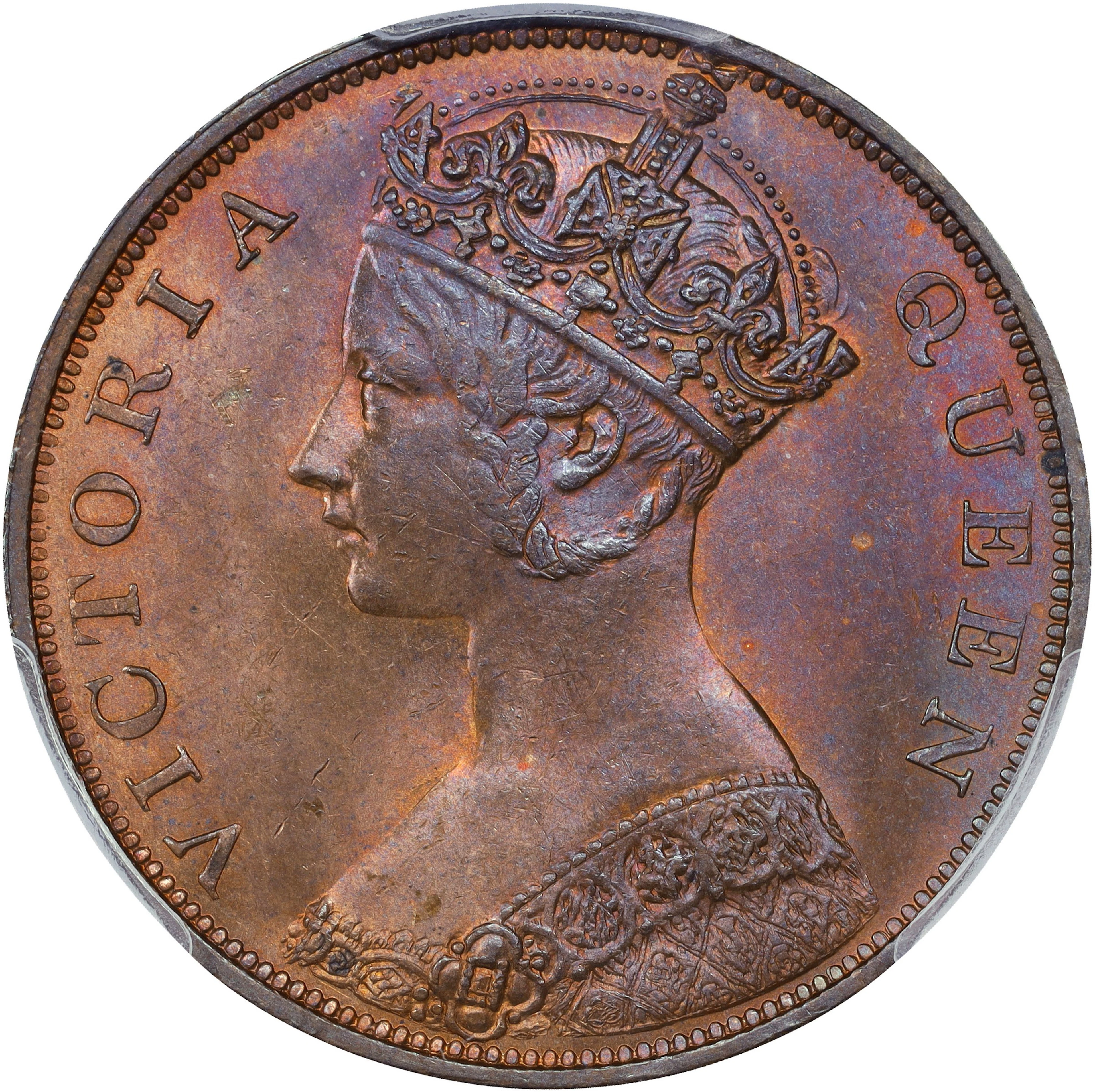 (t) HONG KONG (SAR). Cent, 1863. London Mint. Victoria. PCGS MS-65 Red Brown.