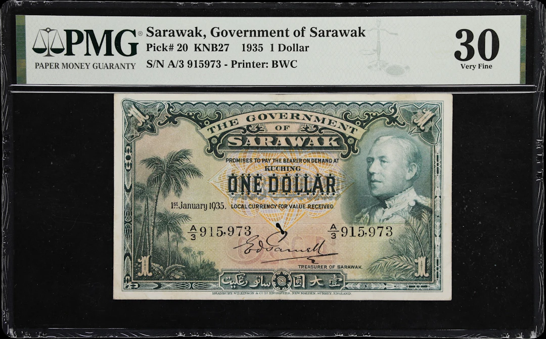 SARAWAK. Government of Sarawak. 1 Dollar, 1.1.1935. P-20. KNB27. PMG