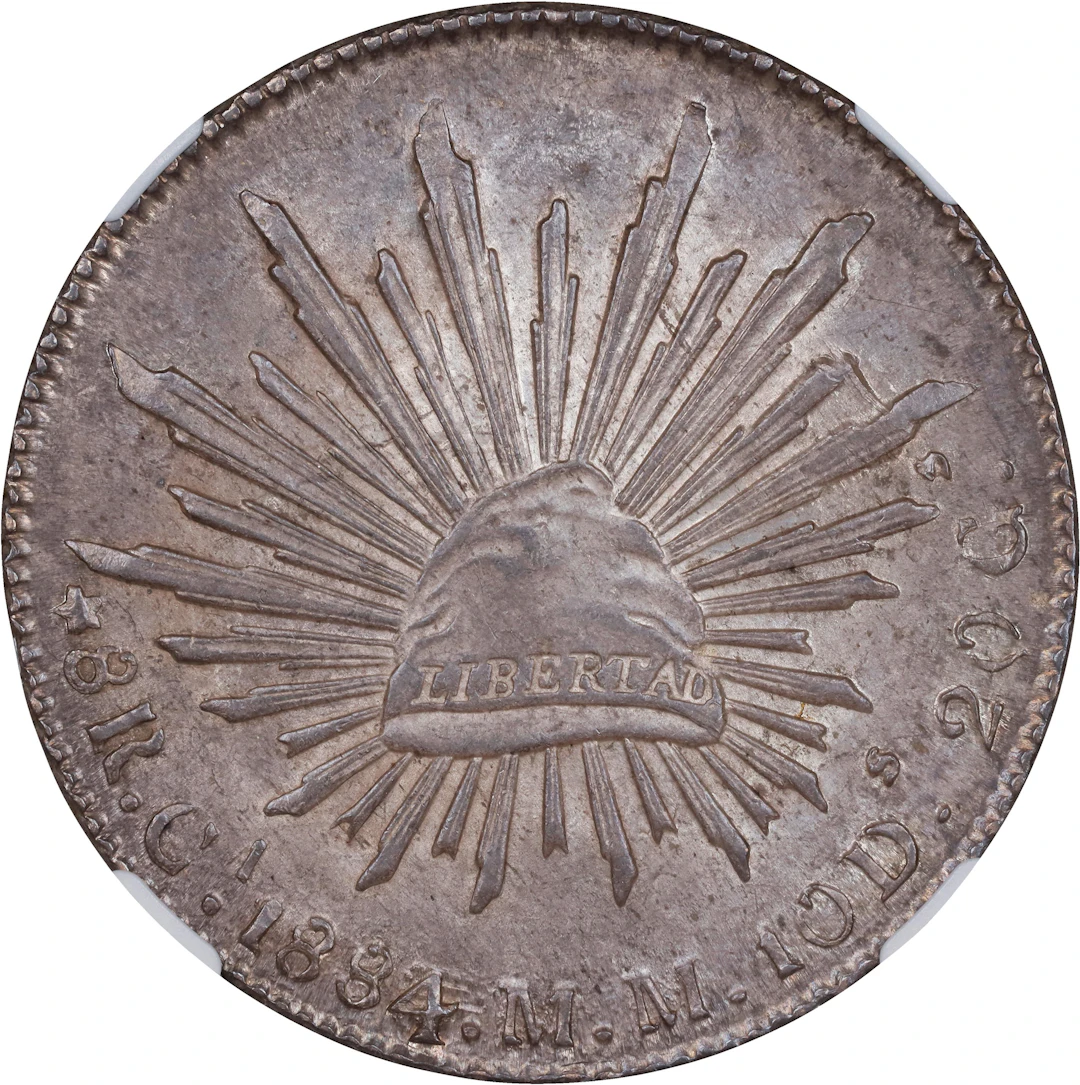 MEXICO. 8 Reales, 1884/3-Ca MM. Chihuahua Mint. NGC MS-63.