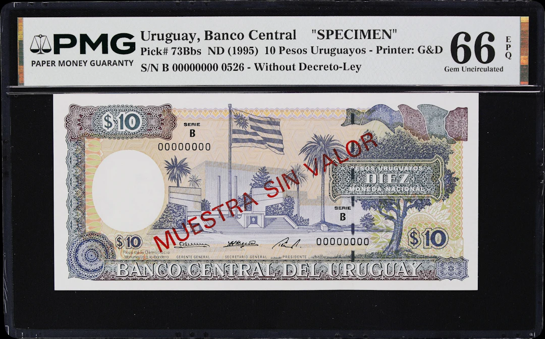 URUGUAY. Banco Central del Uruguay. 10 Pesos Uruguayos, ND (1995).
