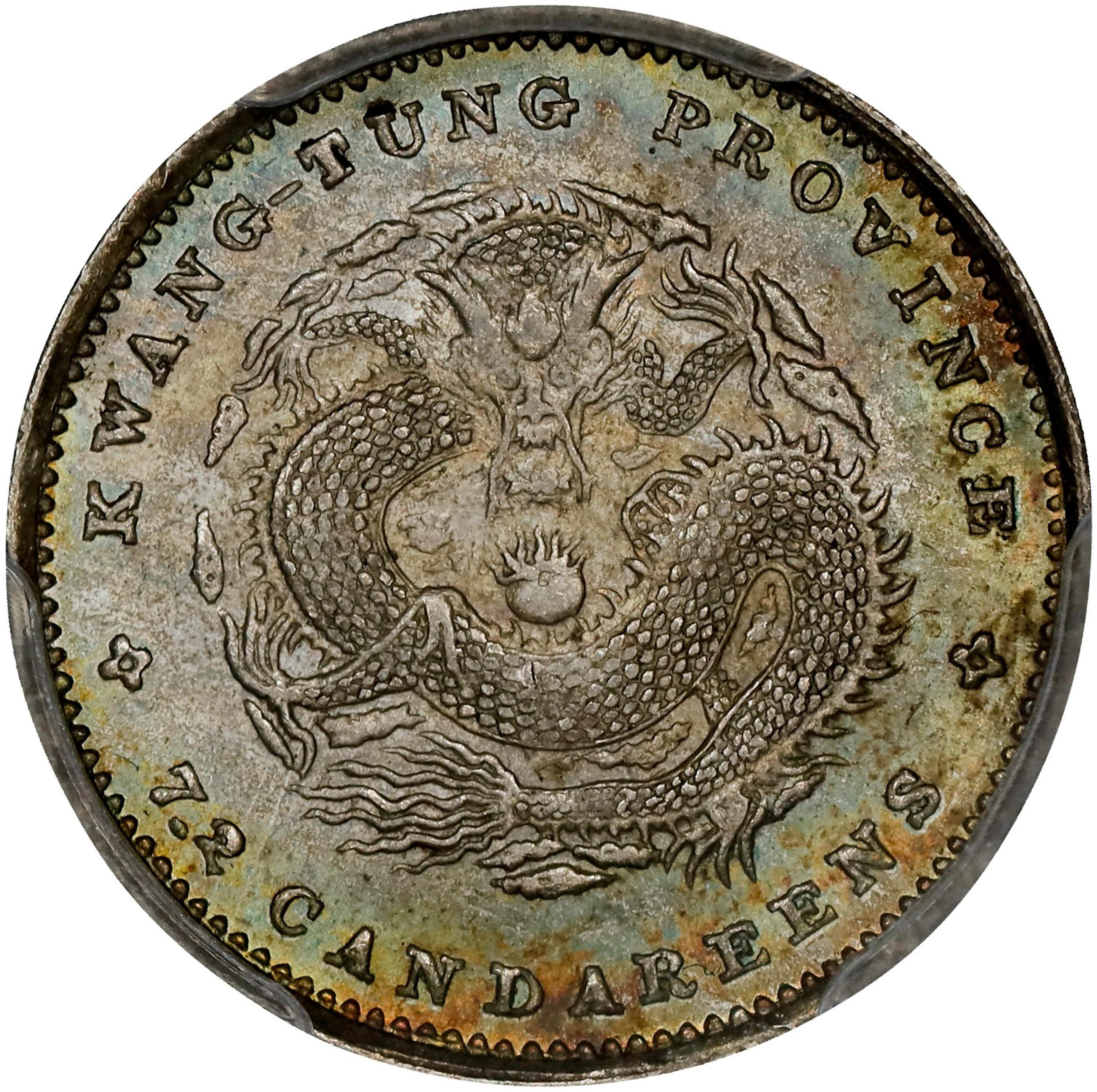 (t) CHINA. Kwangtung. 7.2 Candareens (10 Cents), ND (1890-1908). Kwangtung