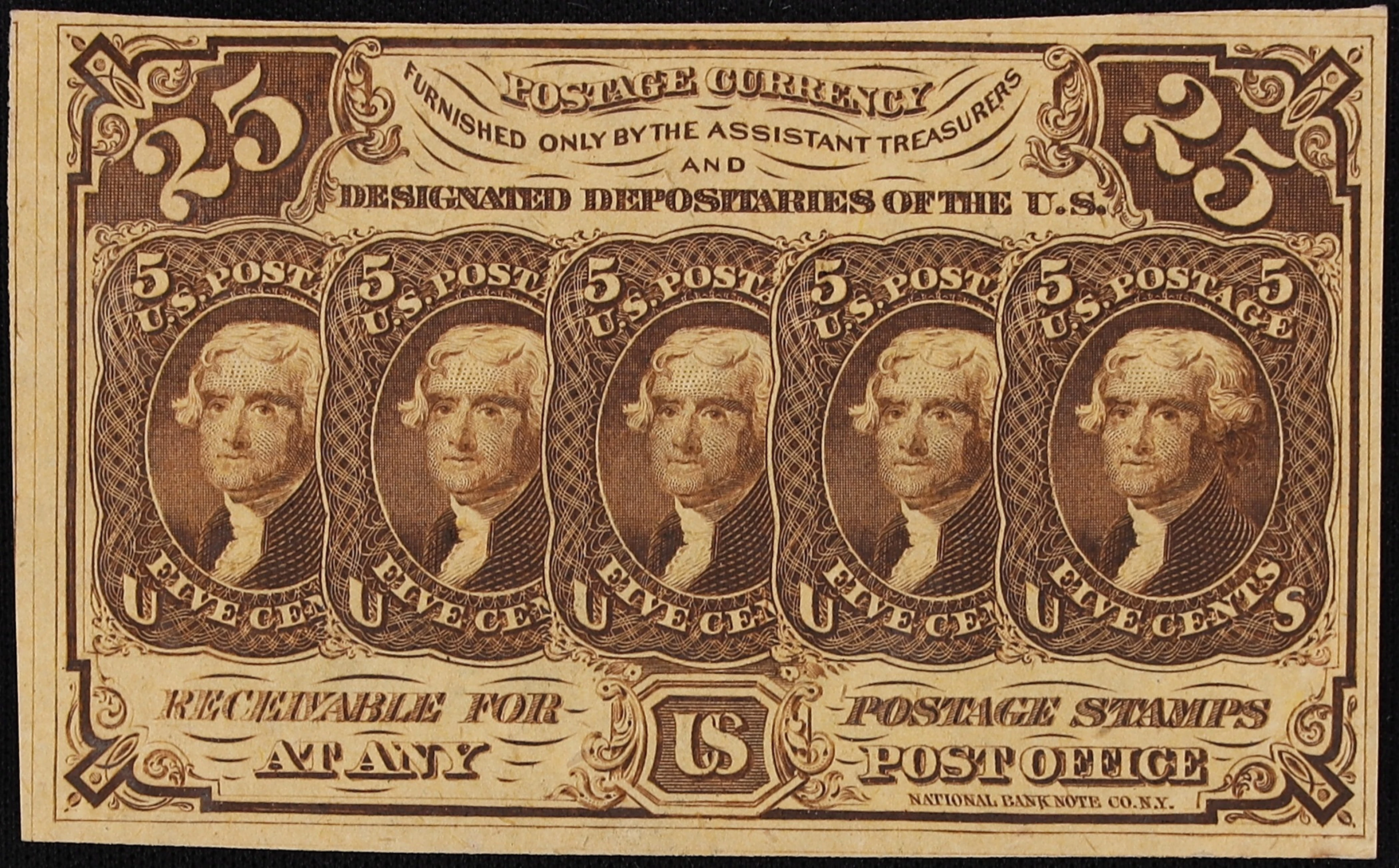 Fr. 1281. 25 Cents. First Issue. Choice About Uncirculated.