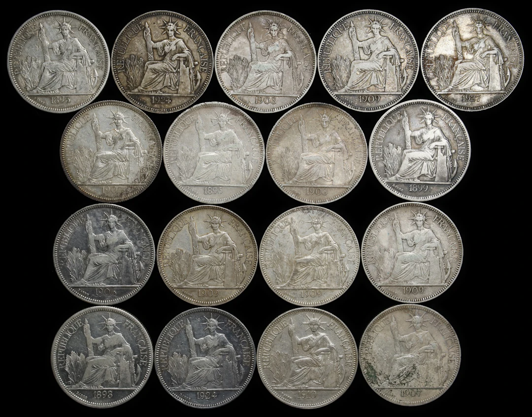 FRENCH INDO-CHINA. Group of Piastres (17 Pieces), 1893-1924. Paris