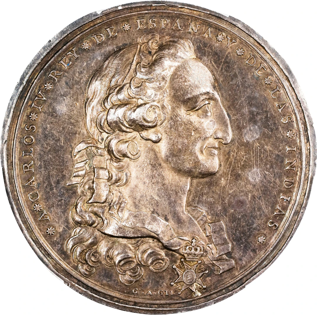 MEXICO. Mexico City. Charles IV/Proclamation Silver Medal, 1789. Charles