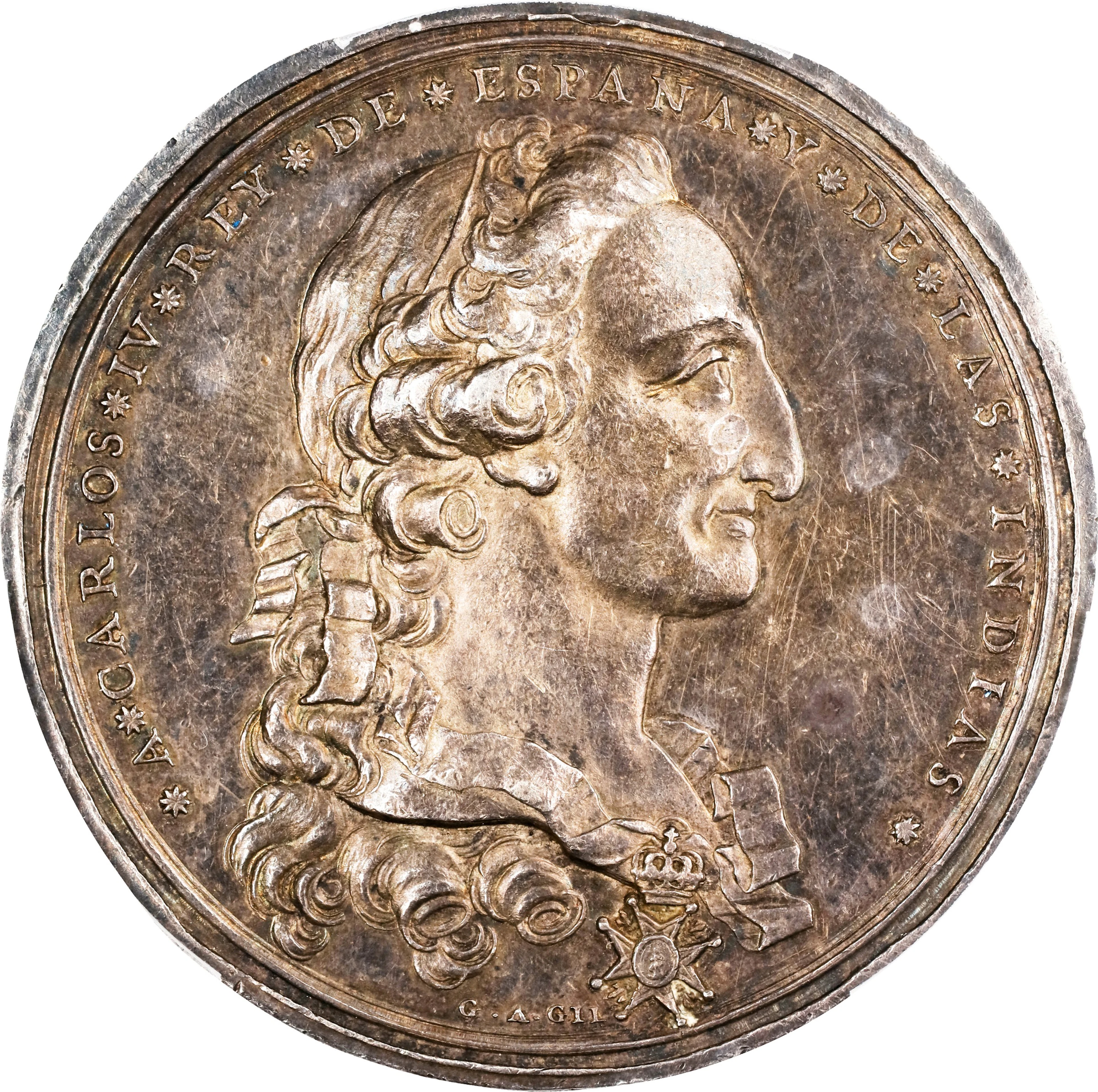 MEXICO. Mexico City. Charles IV/Proclamation Silver Medal, 1789. Charles