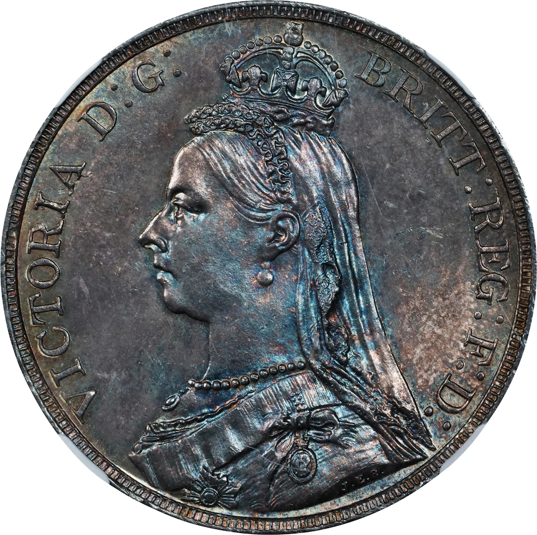 GREAT BRITAIN. Crown, 1890. London Mint. Victoria. NGC MS-63.