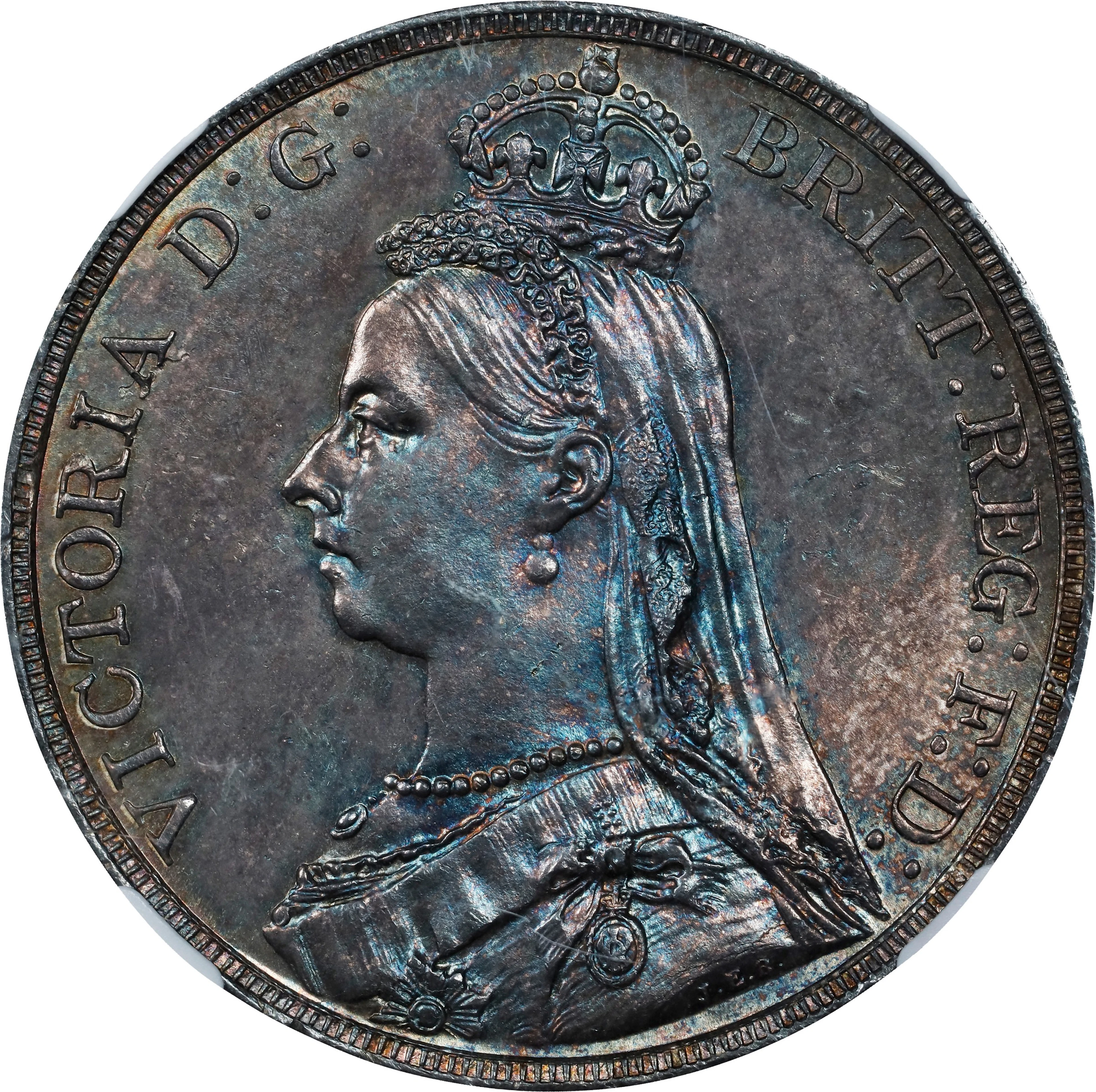 GREAT BRITAIN. Crown, 1890. London Mint. Victoria. NGC MS-63.