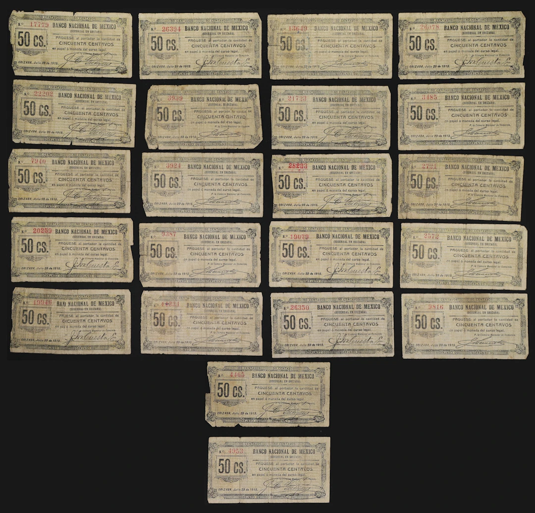 MEXICO--REVOLUTIONARY. Lot of (22). Banco Nacional de Mexico Sucursal
