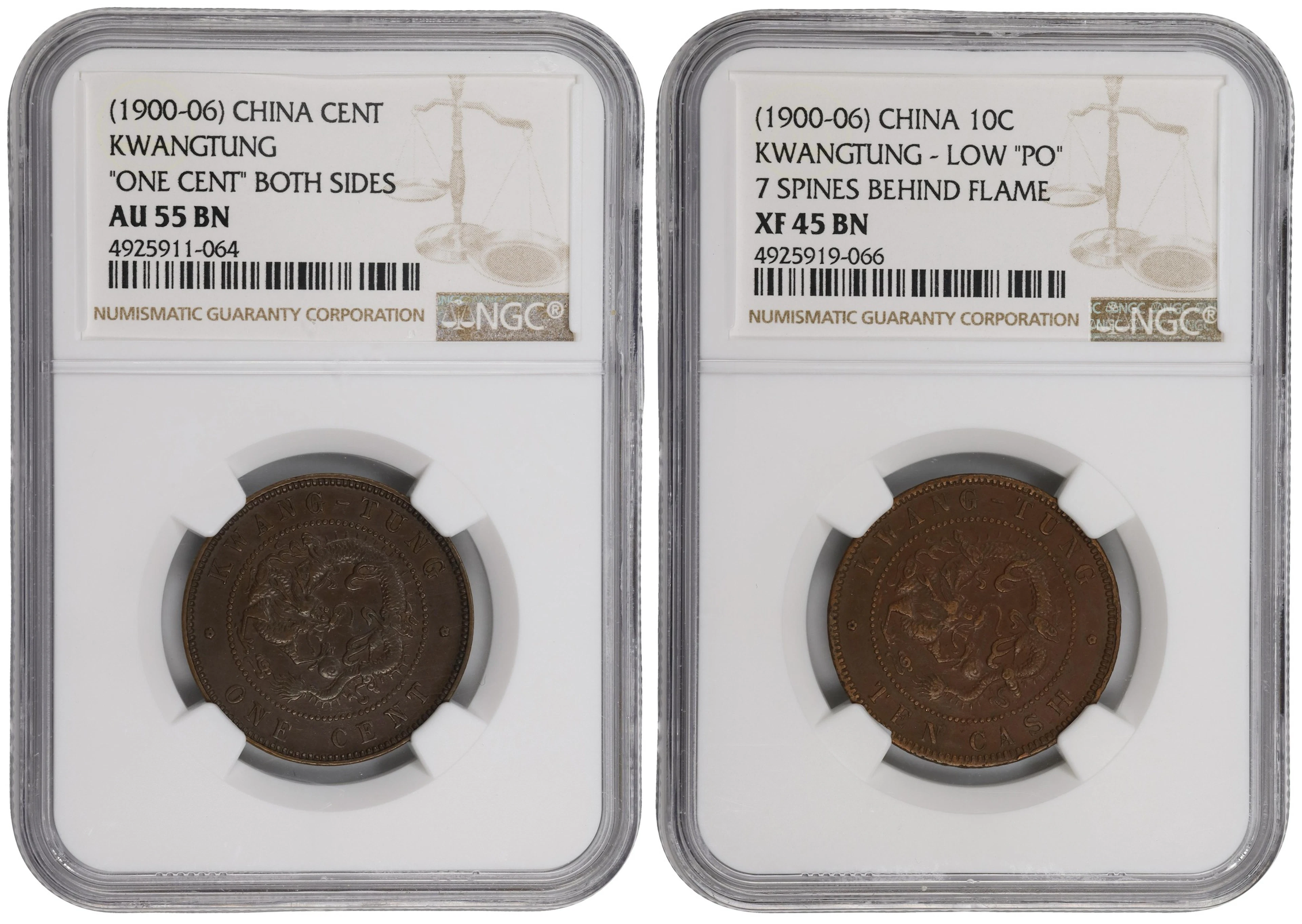 CHINA. Kwangtung. Duo of Minor Denominations (2 Pieces), ND (1900-06).