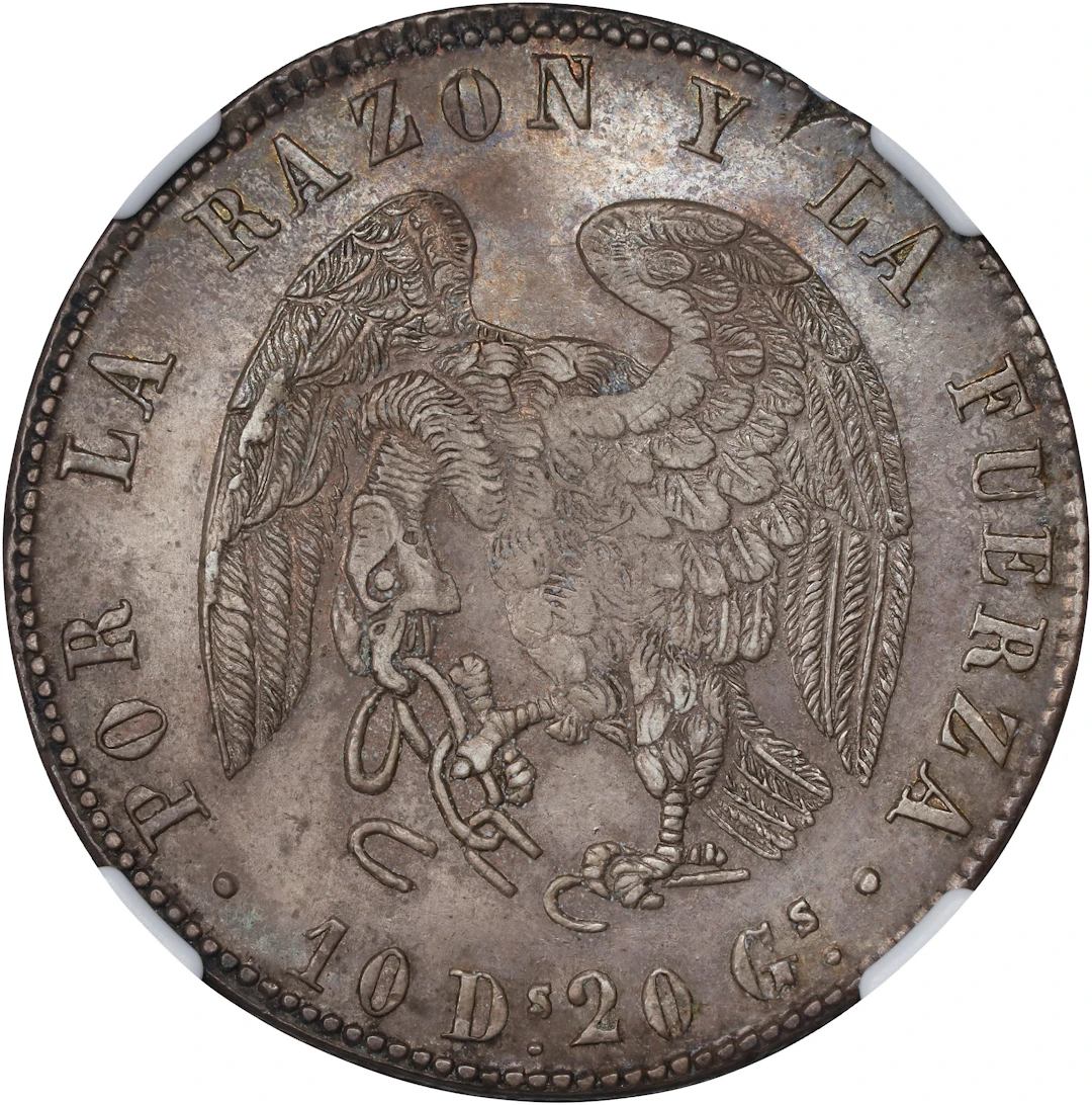CHILE. 8 Reales, 1839-So IJ. Santiago Mint. NGC AU Details--Cleaned.