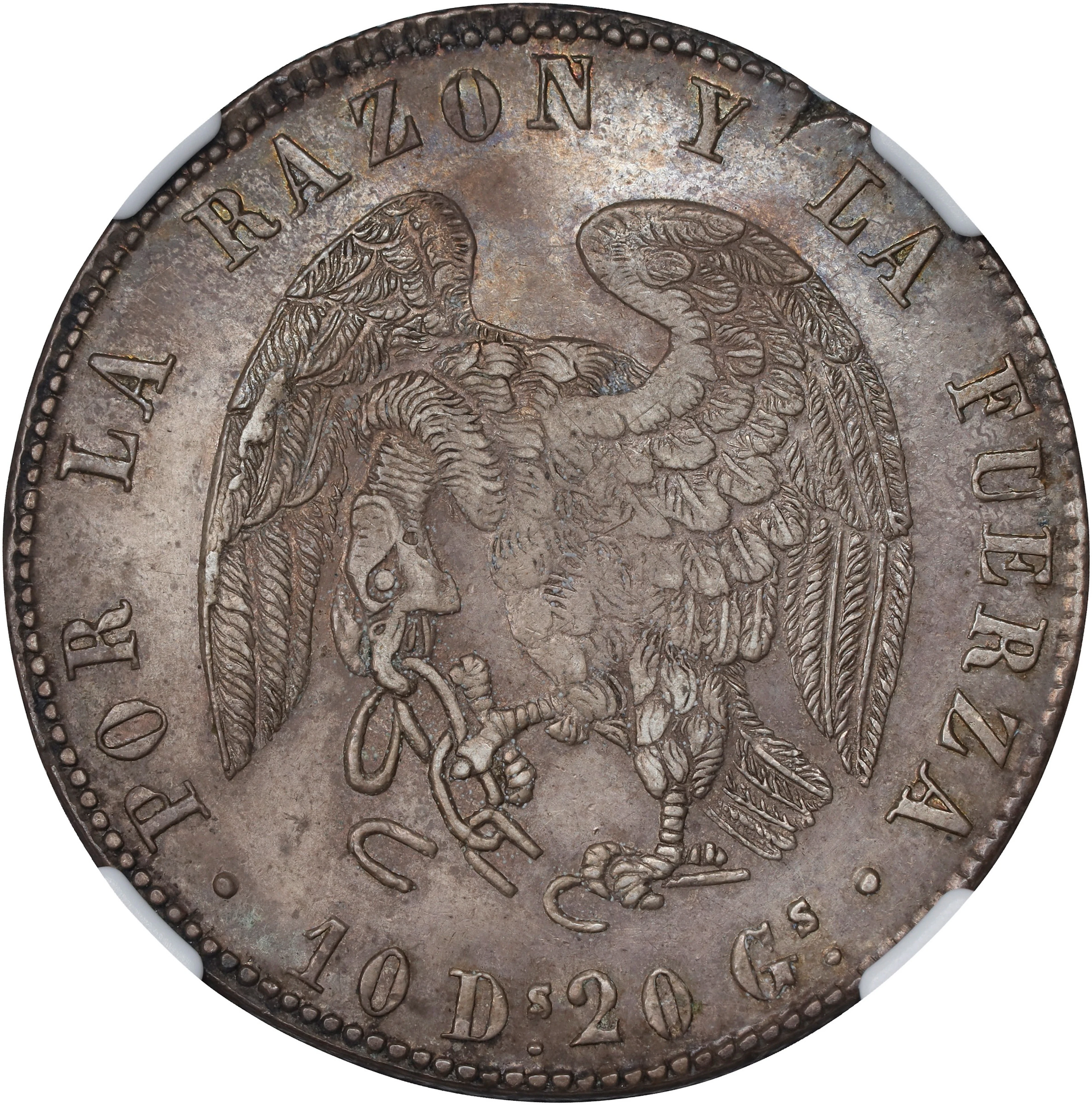 CHILE. 8 Reales, 1839-So IJ. Santiago Mint. NGC AU Details--Cleaned.