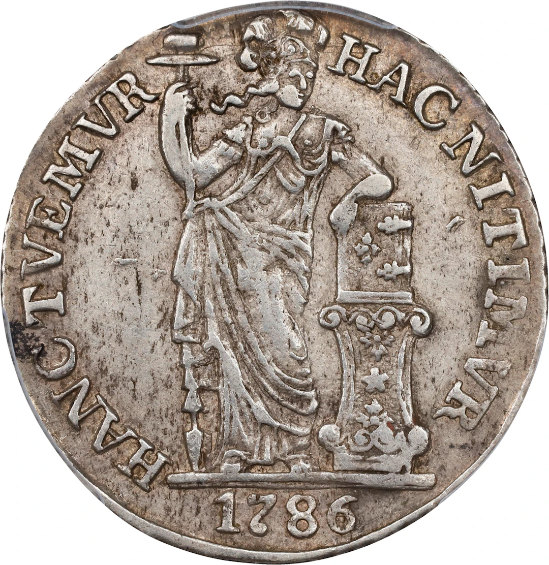 NETHERLANDS EAST INDIES. West Friesland. Gulden, 1786/64. PCGS AU-50.