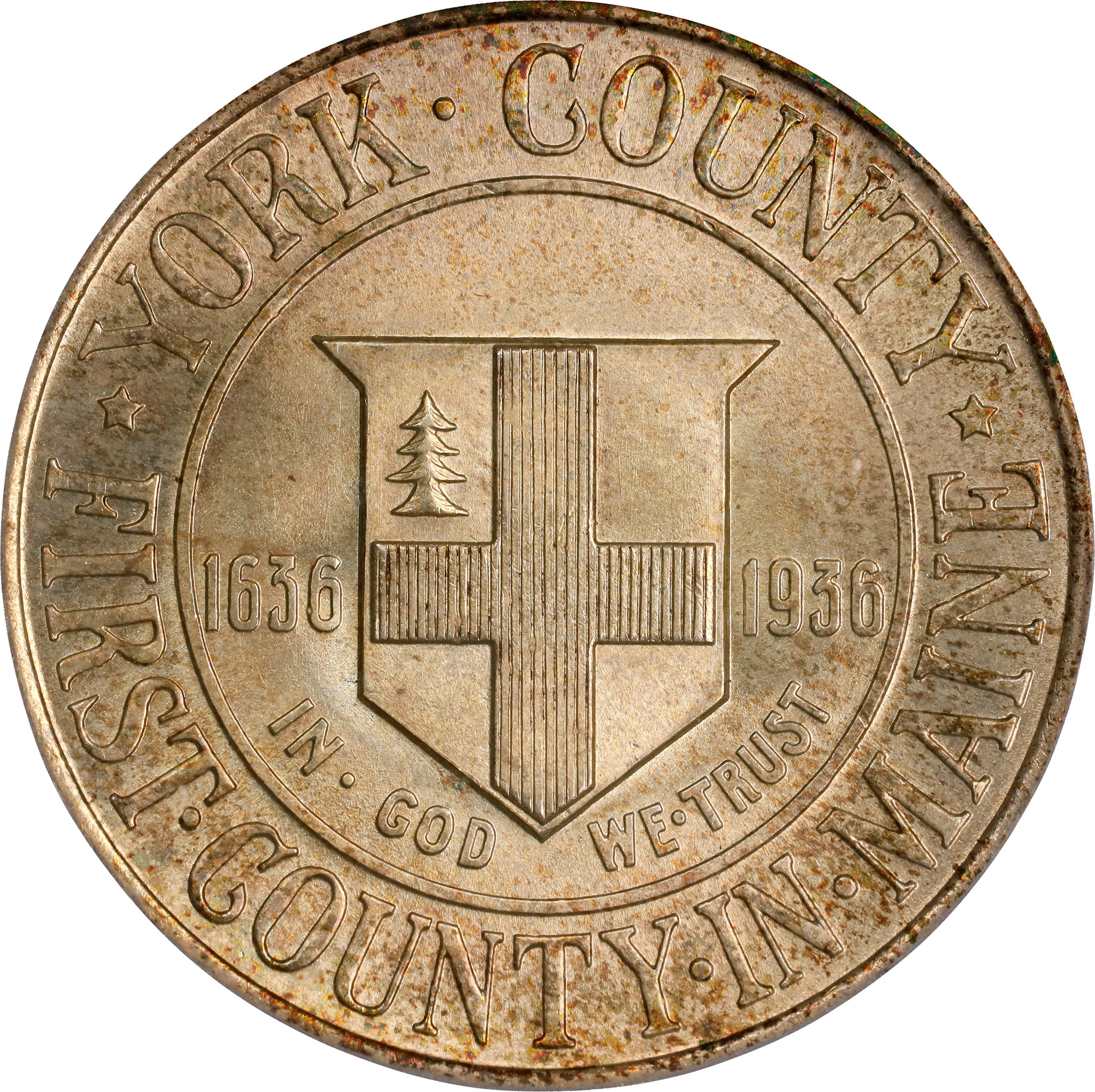1936 York County, Maine Tercentenary. MS-66 (PCGS). OGH Generation 3.1.